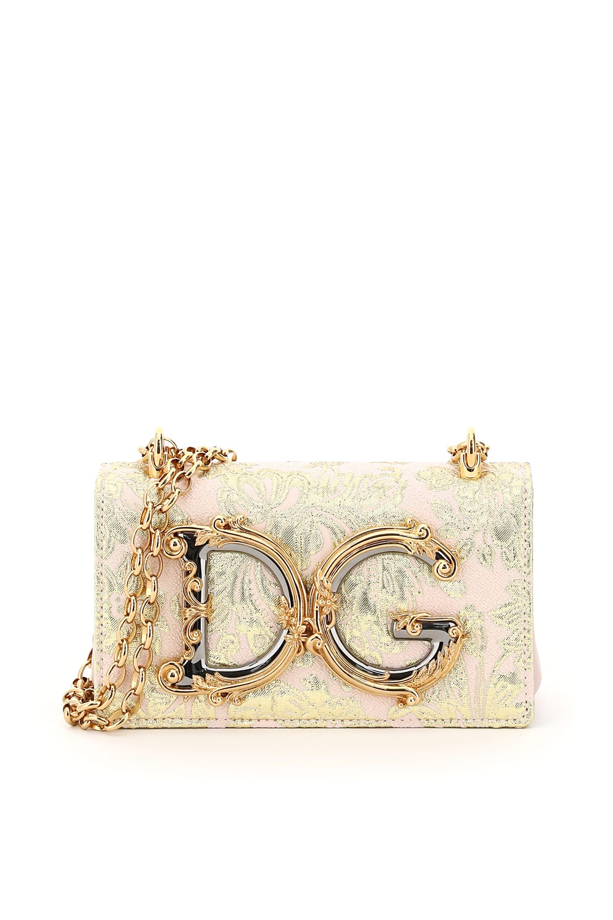 Dolce & Gabbana Lame dg Girls Brocade Shoulder Bag