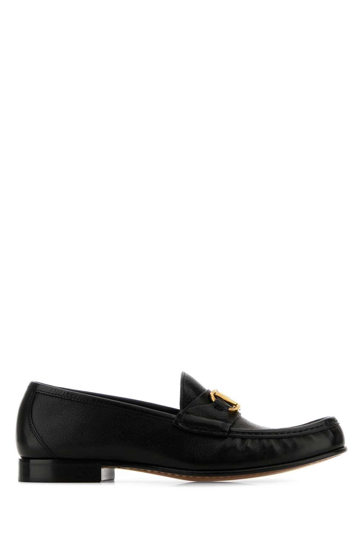 Black Leather Vlogo Loafers