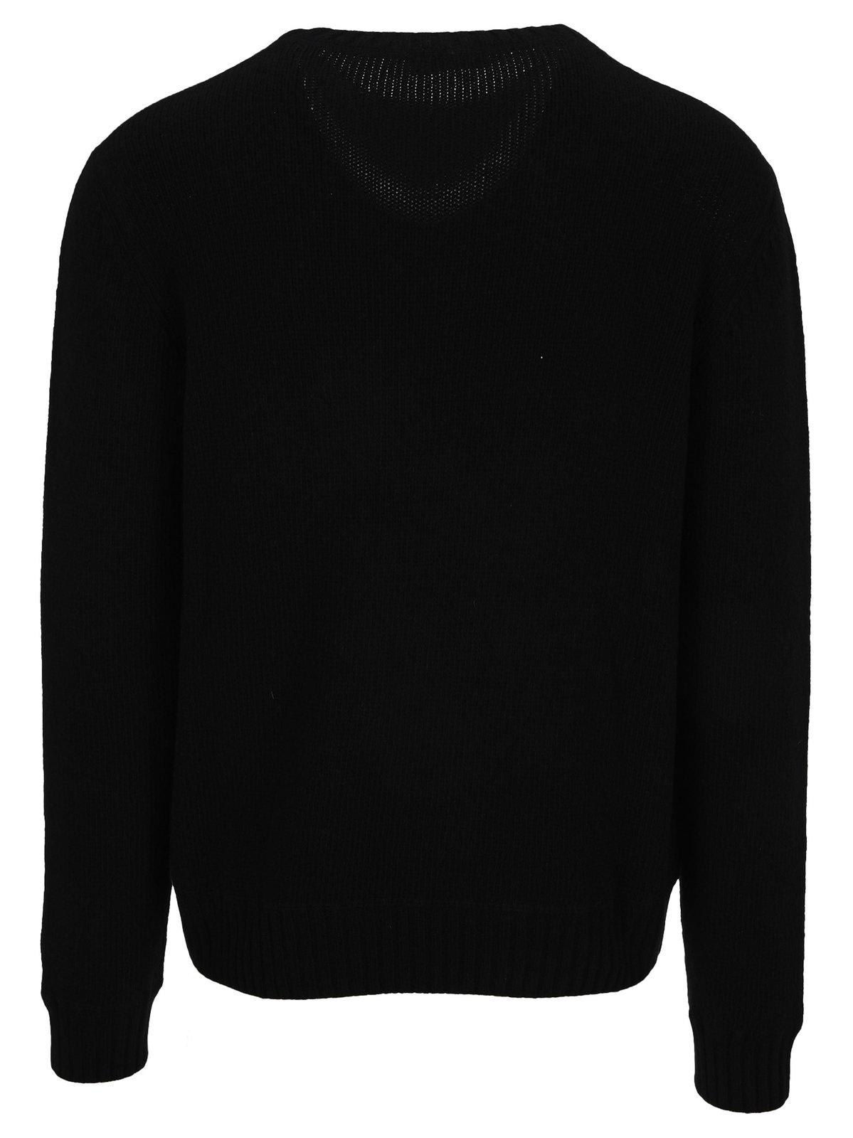 Shop Prada Logo Sweater In Black