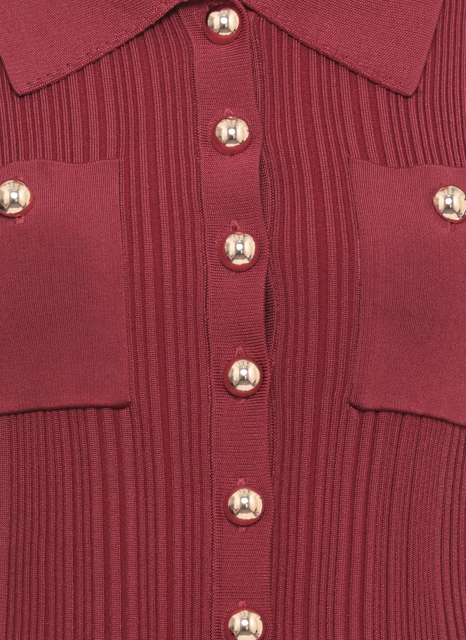 Self-portrait Knee Length Dress With Flared Cuffs And Pockets In Red