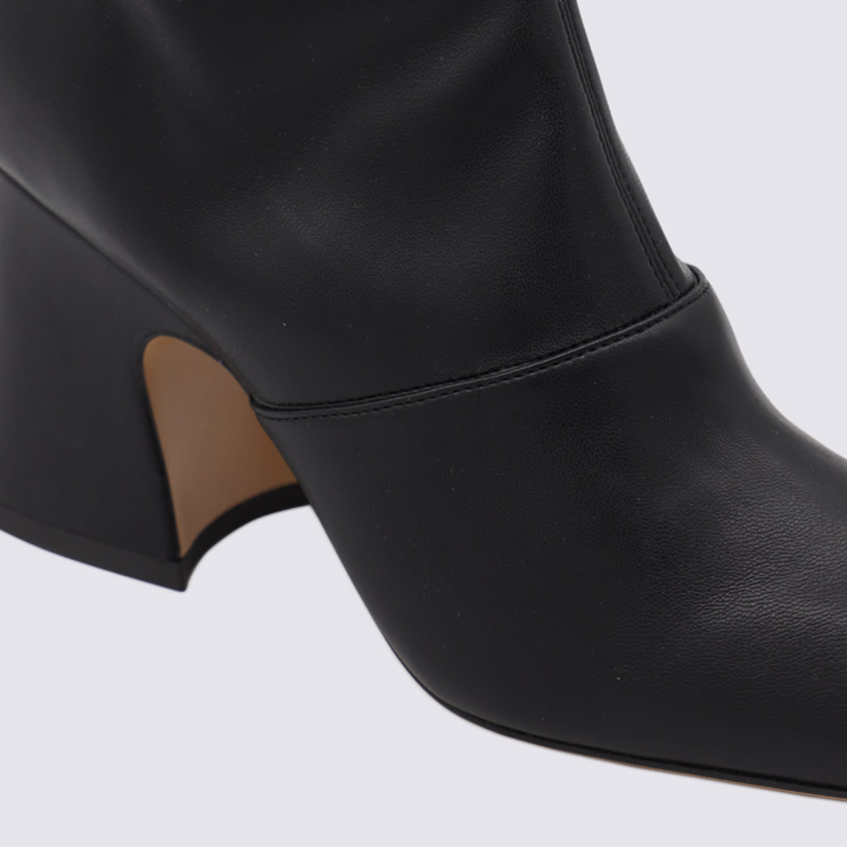 Chloé 80mm Janis Stretch-leather Square-toe Boots In Black