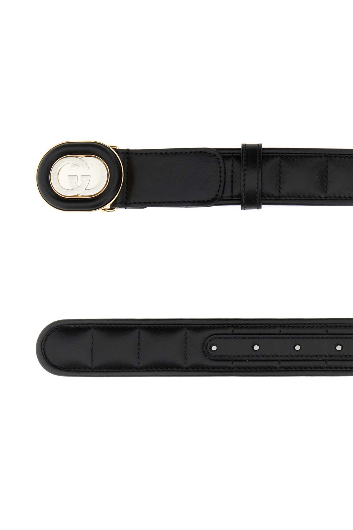 Shop Gucci Black Leather Belt In Blackblack