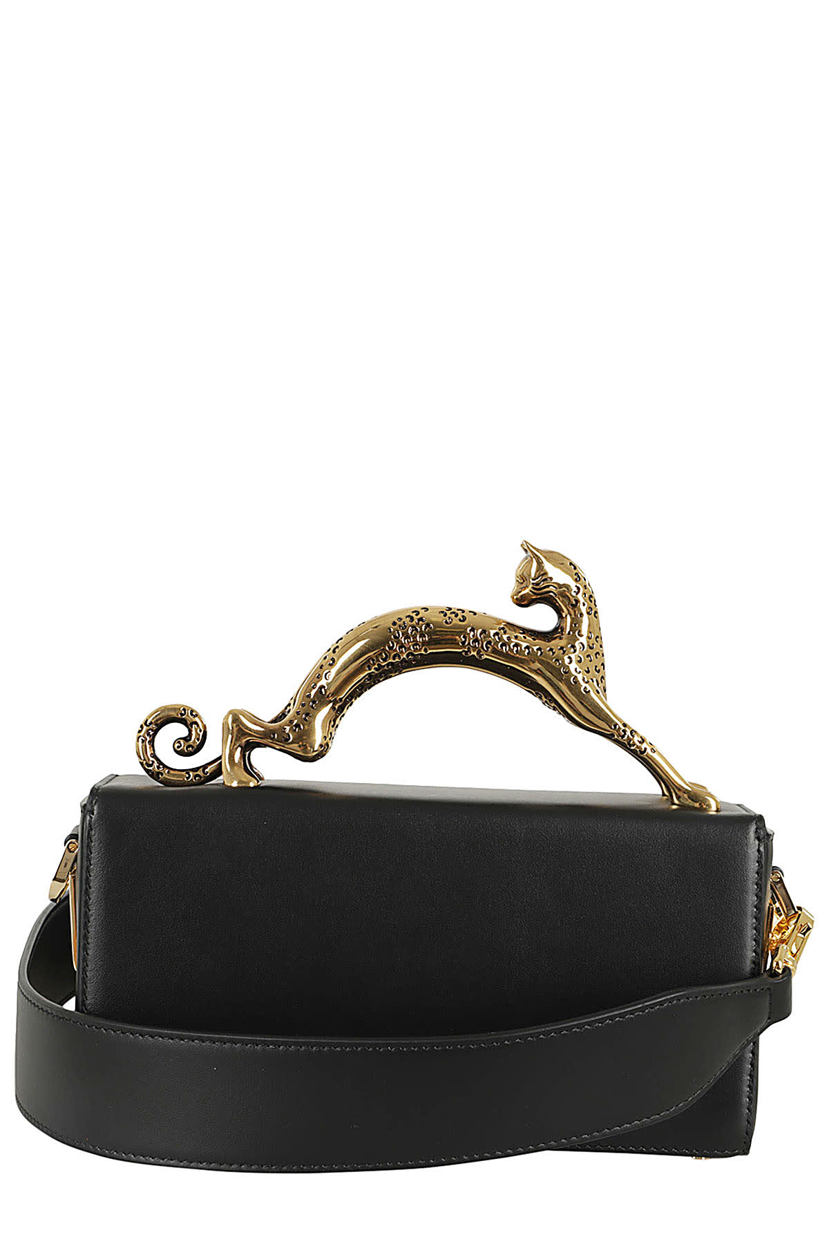 Shop Lanvin Pencil Cat Nano Top Handle Bag In Black