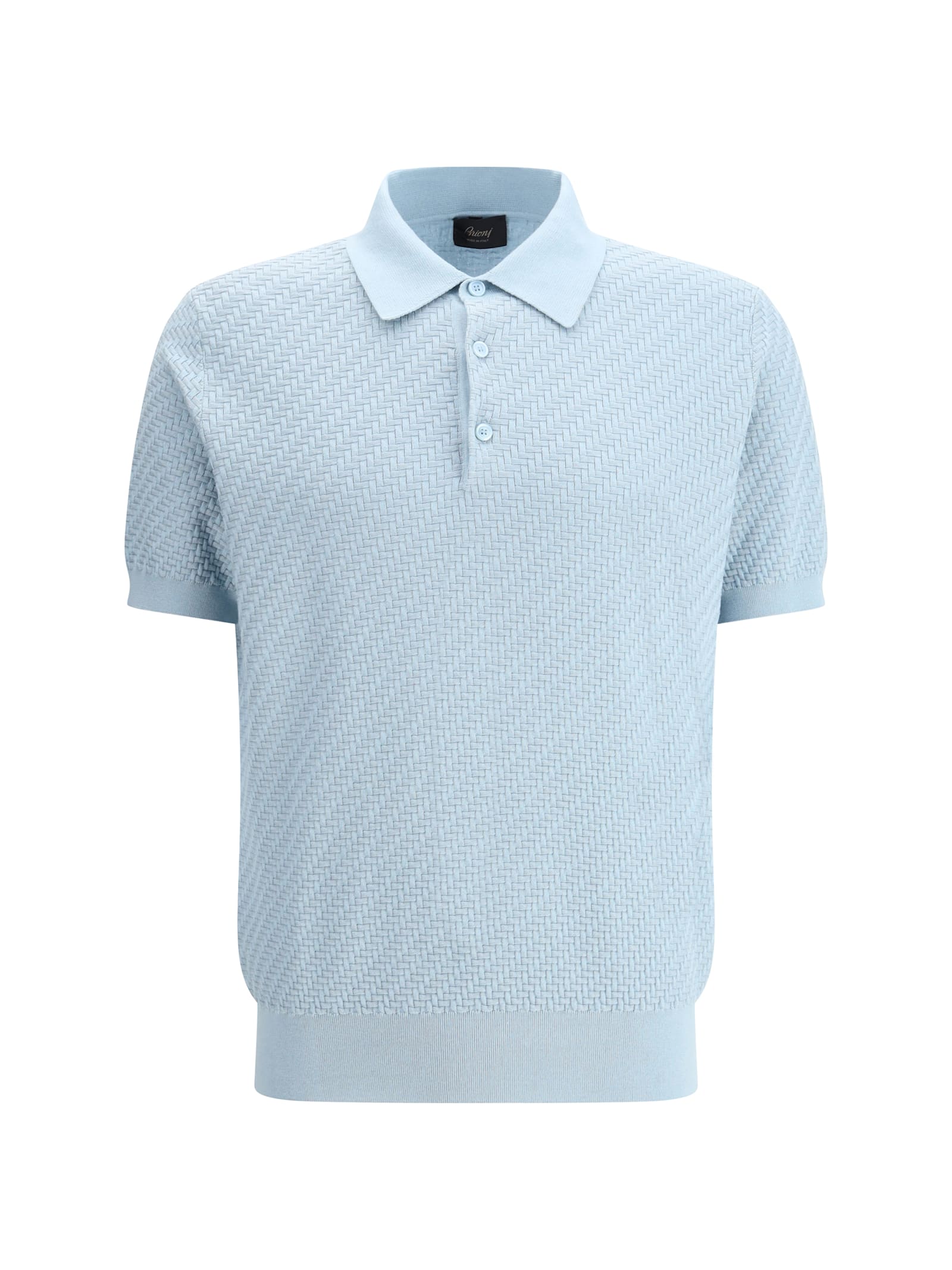 Polo Shirt With Woven Pattern.