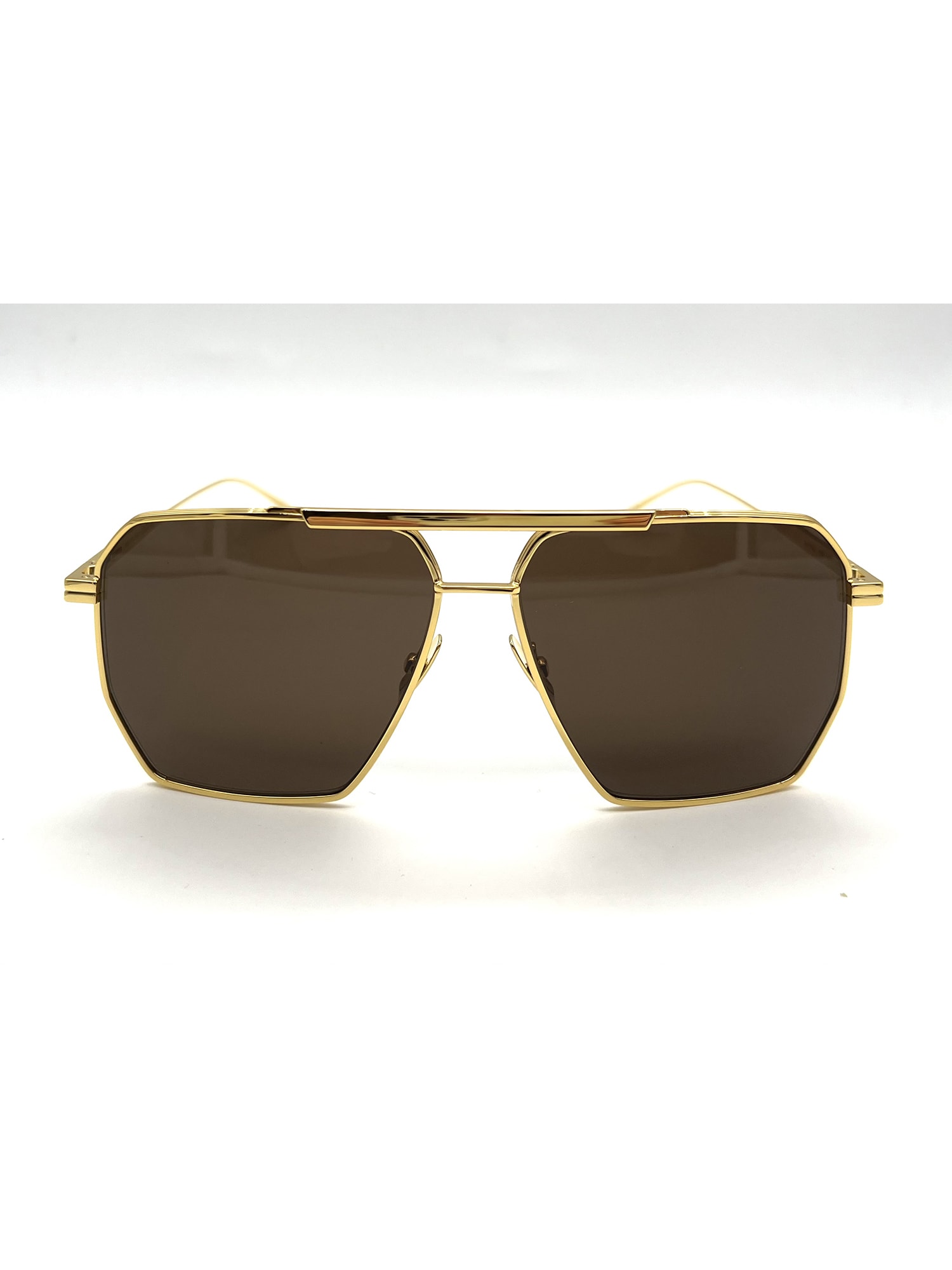 Bottega Veneta Bv1012s Sunglasses In 003 Gold Gold Brown