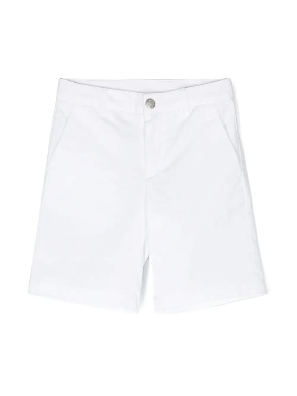 Shop Dondup White Stretch Cotton Bermuda Shorts