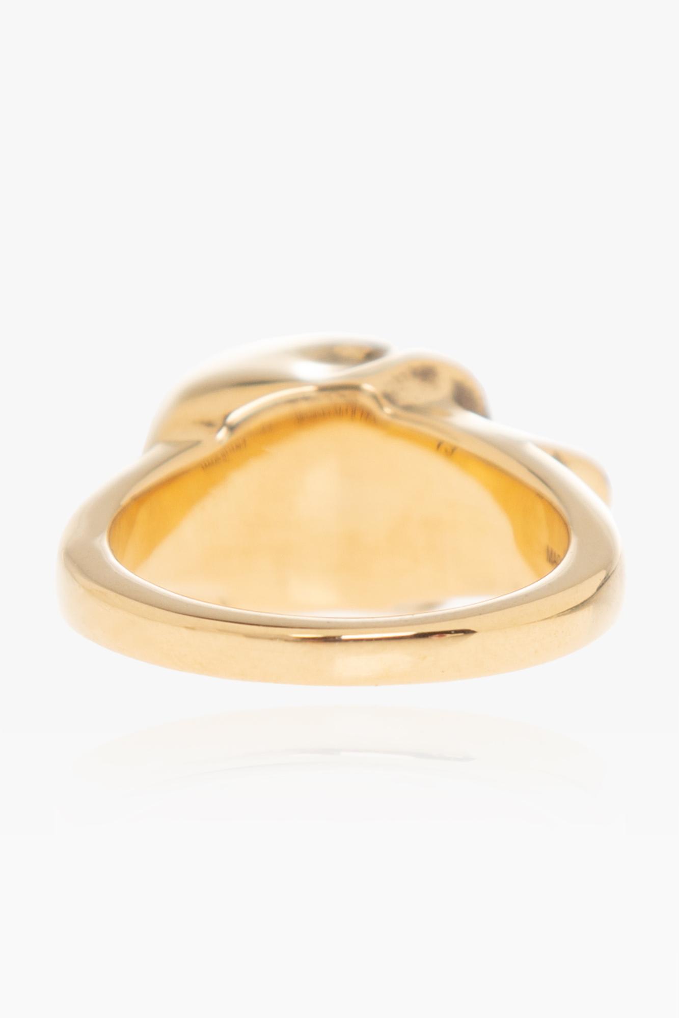 Shop Alexander Mcqueen Brass Ring In Golden