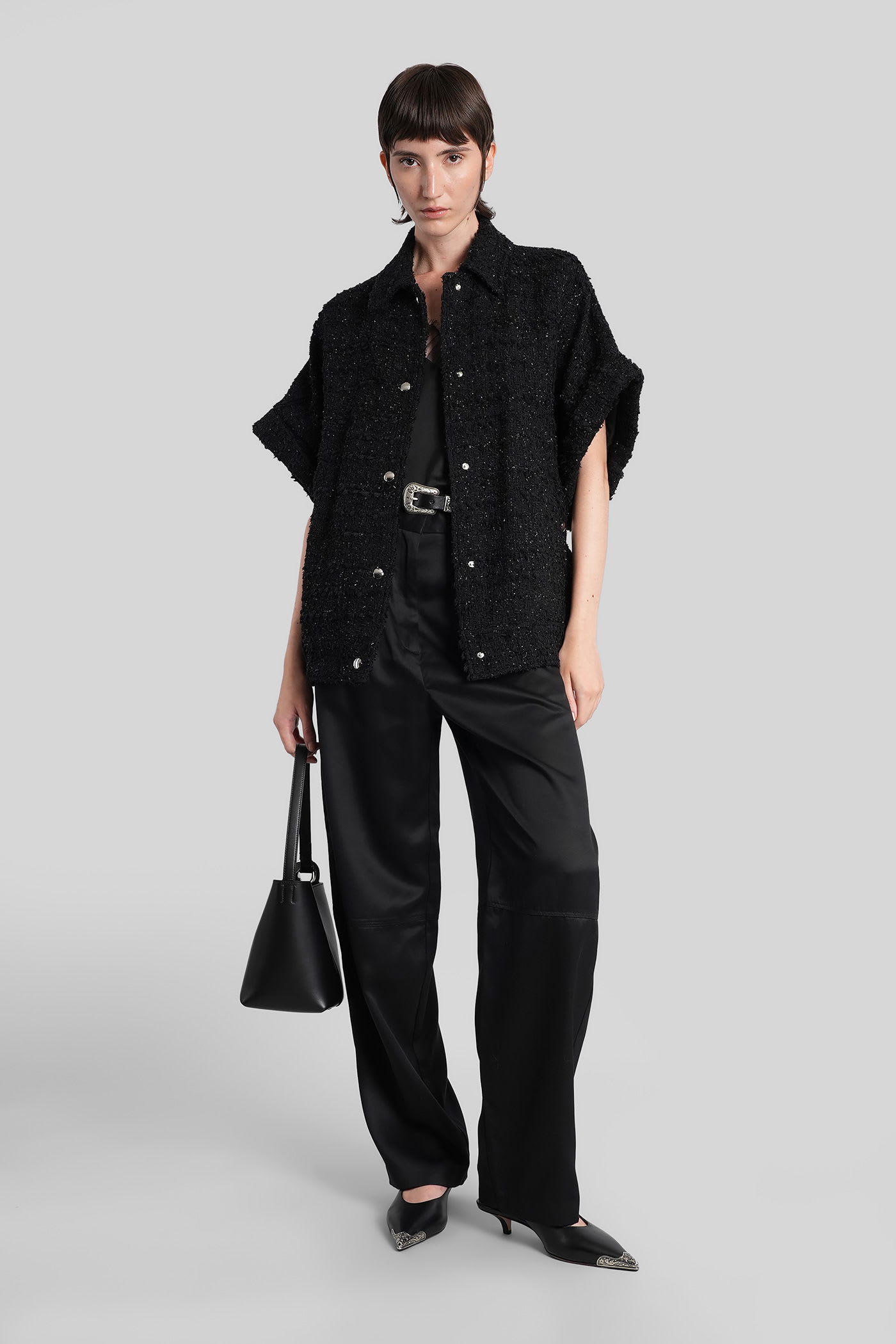 Iro Danny Pants In Black Wool And Polyester In Black