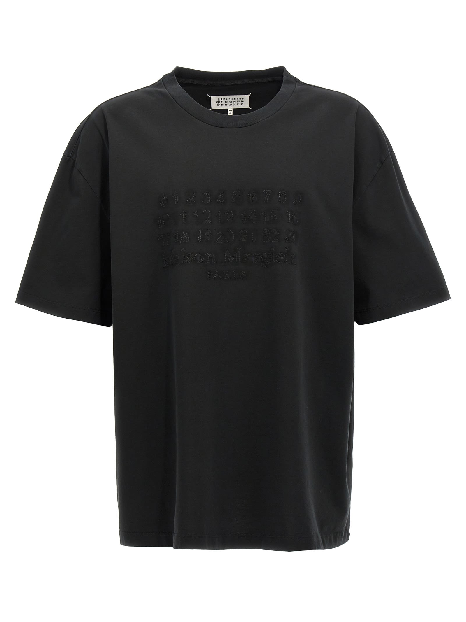 Shop Maison Margiela Logo Embroidery T-shirt In Black