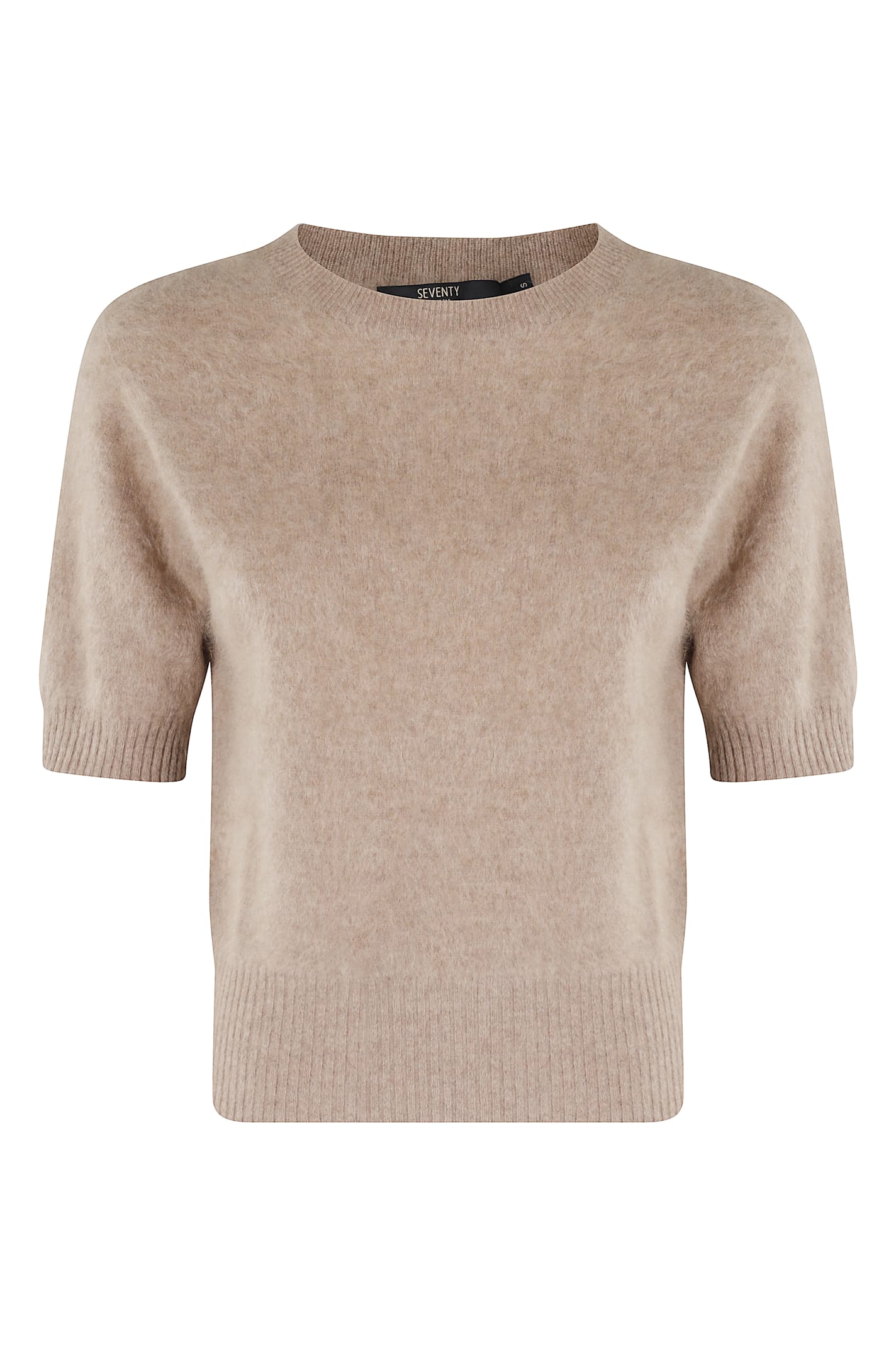 Seventy Mud Cashmere Sweater With Classic Crew Neck In Brown