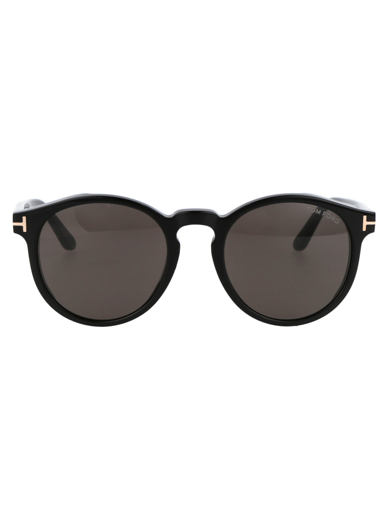 Shop Tom Ford Ian-02 Sunglasses In 01a Nero Lucido / Fumo