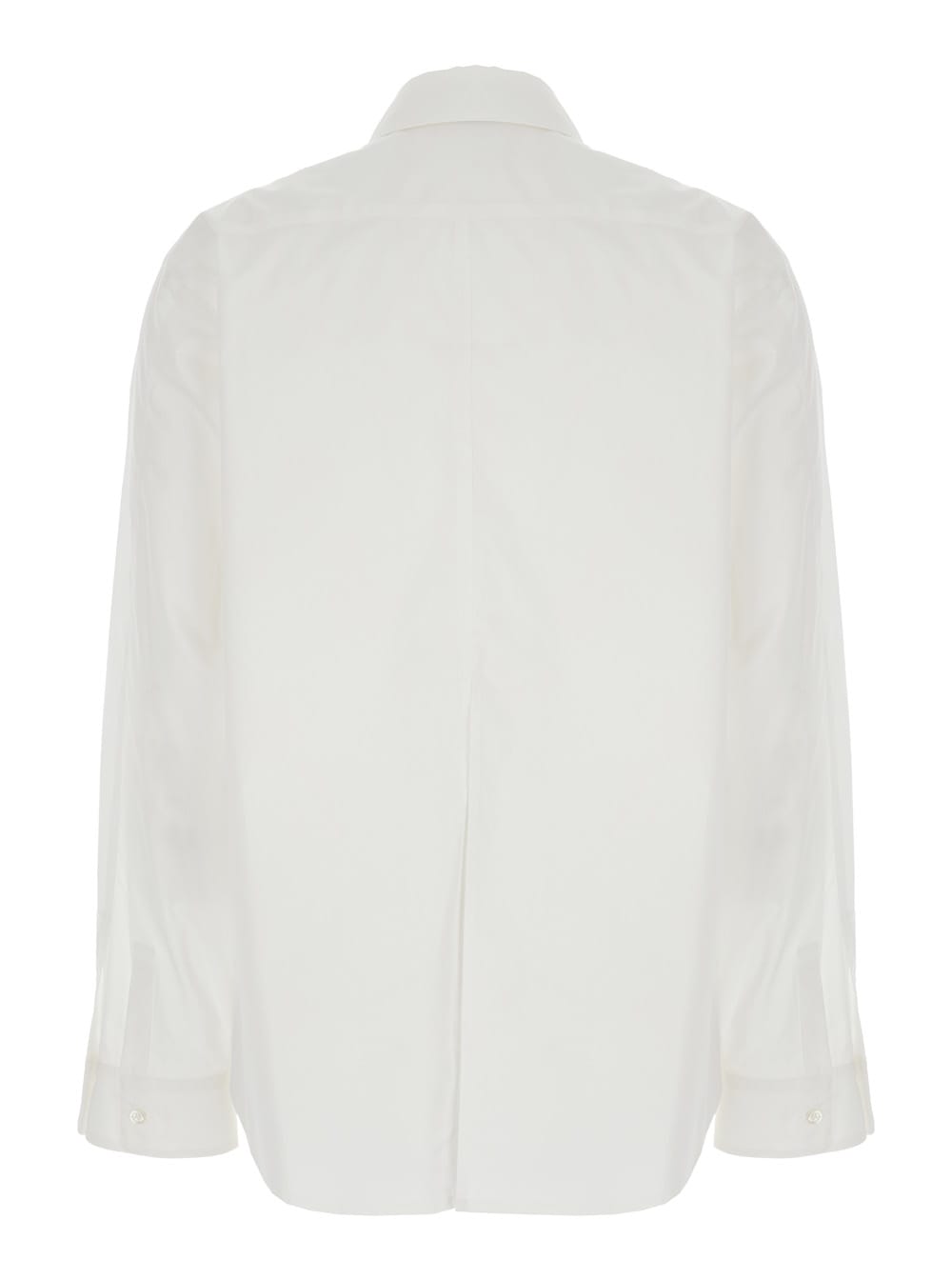 Pinko White Shirt With Classic Collar And Chest Pocket In Cotton Woman