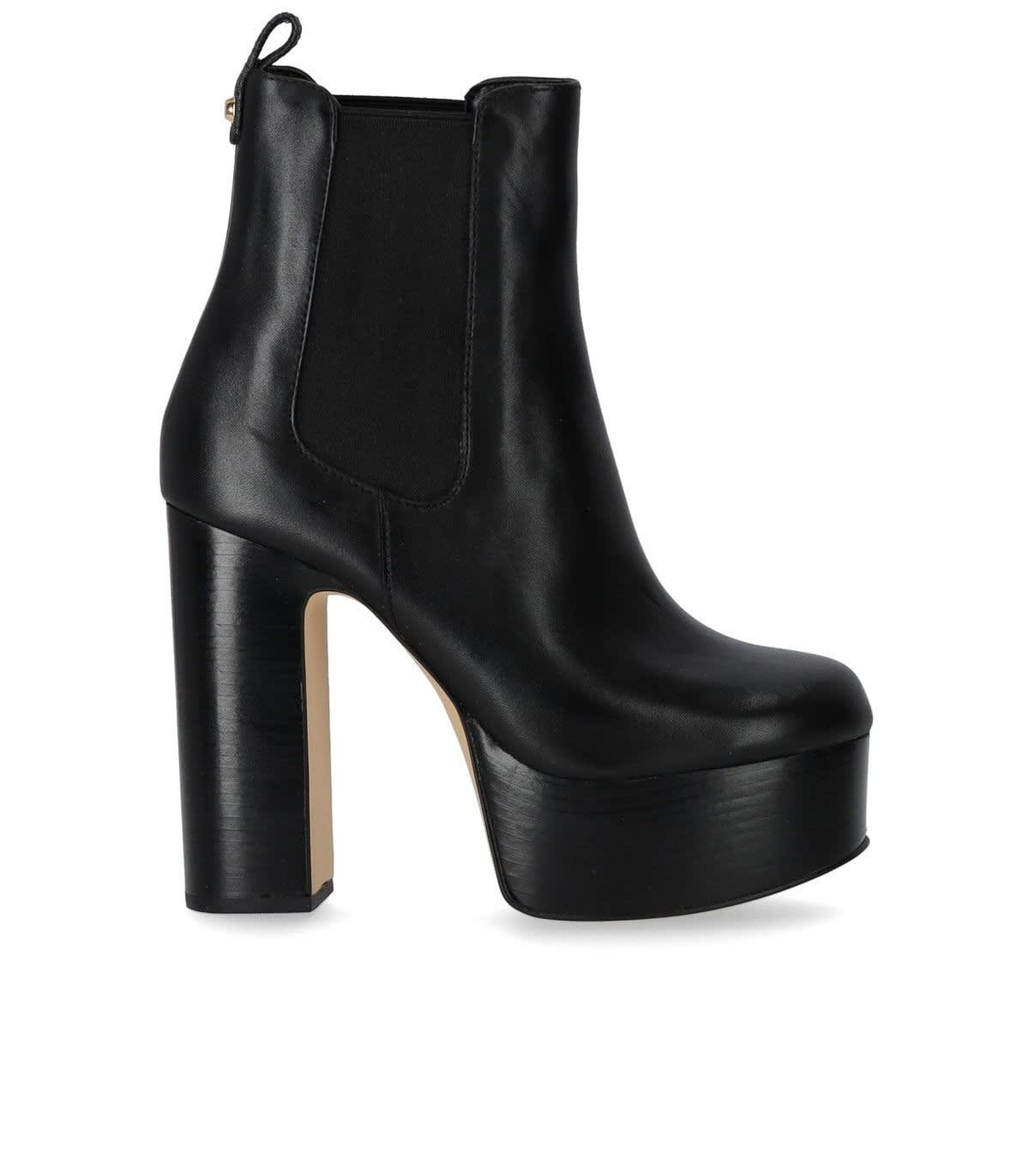 Shop Michael Kors Natasha Black Leather Boots In Nero