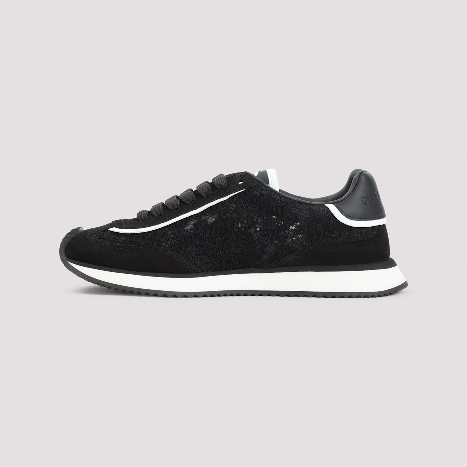 Dolce & Gabbana Dg Cushion Sneakers In Calfskin And Fabric In Multi