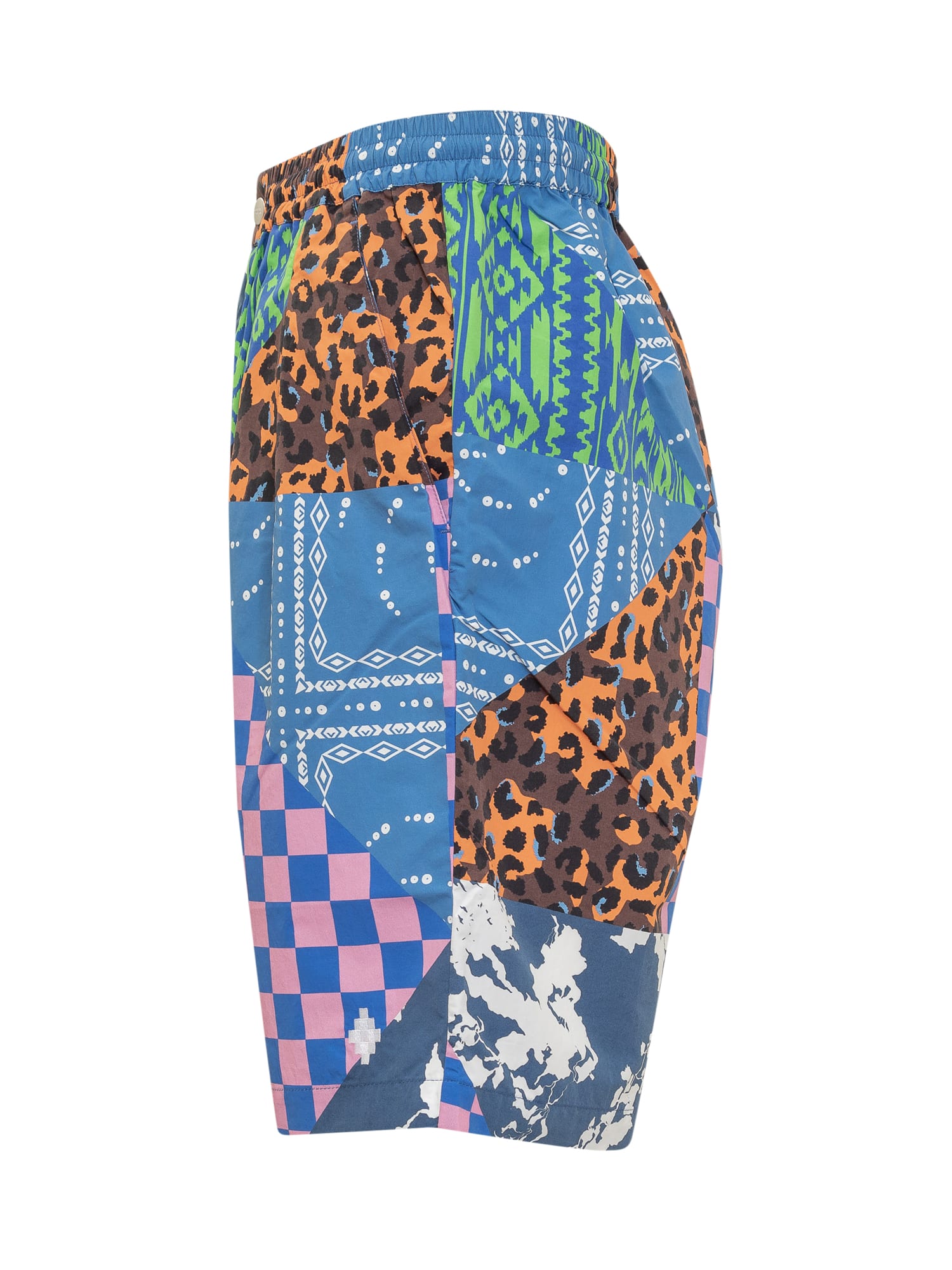 Shop Marcelo Burlon County Of Milan Mix & Match Shorts In Blue Multi