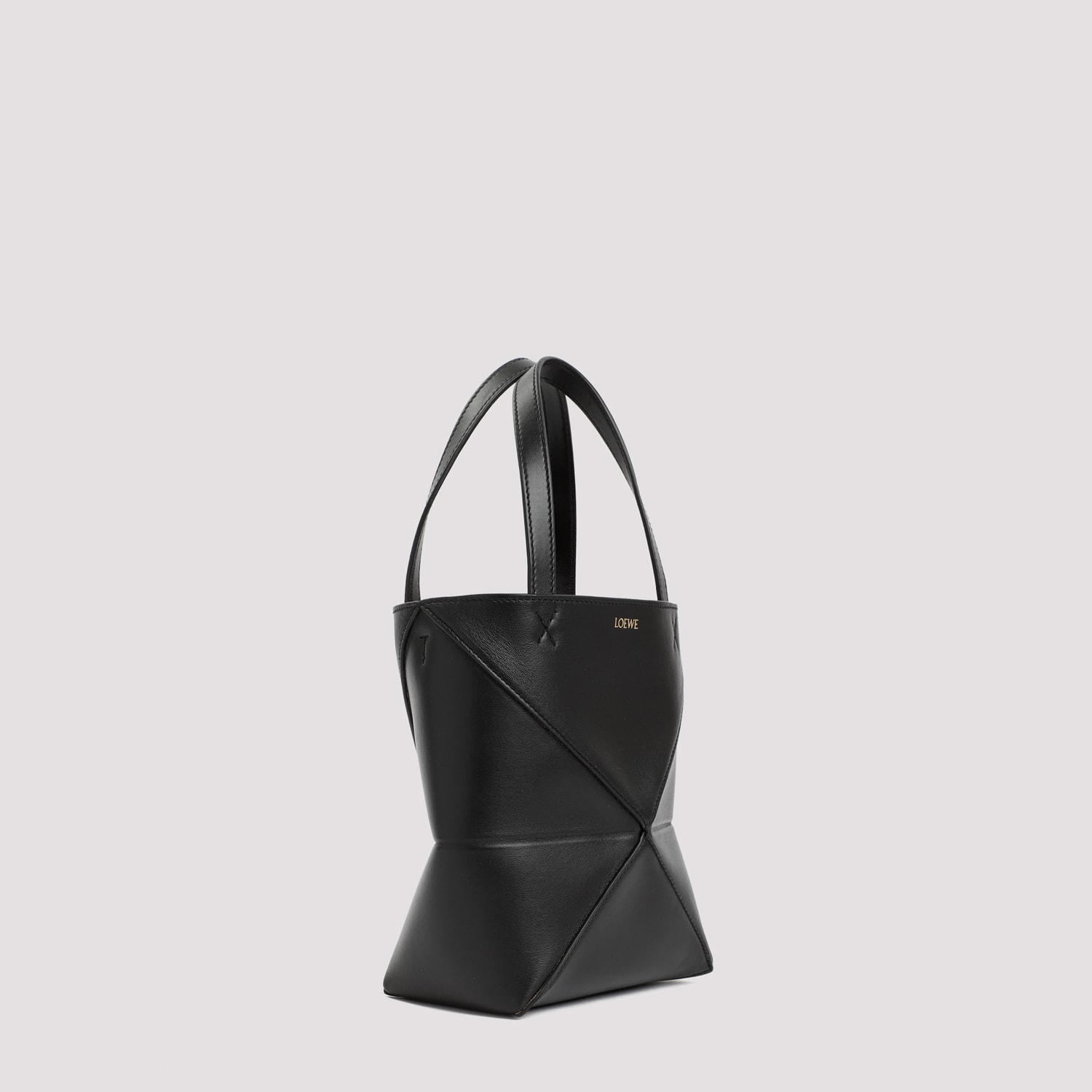 Loewe Mini Puzzle Fold Tote Bag In Black