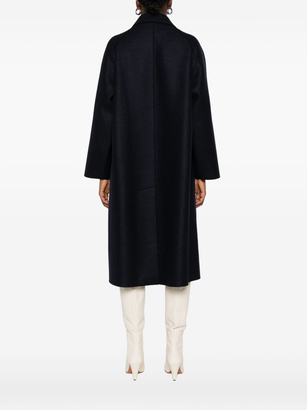 Harris Wharf London Wool Coat With Raglan Sleeves And Pockets In Black