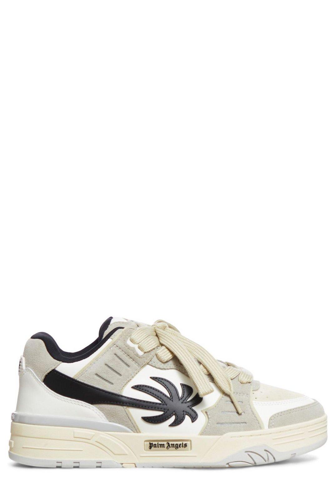 Shop Palm Angels Palm Patch Low-top Sneakers In White Medium Grey