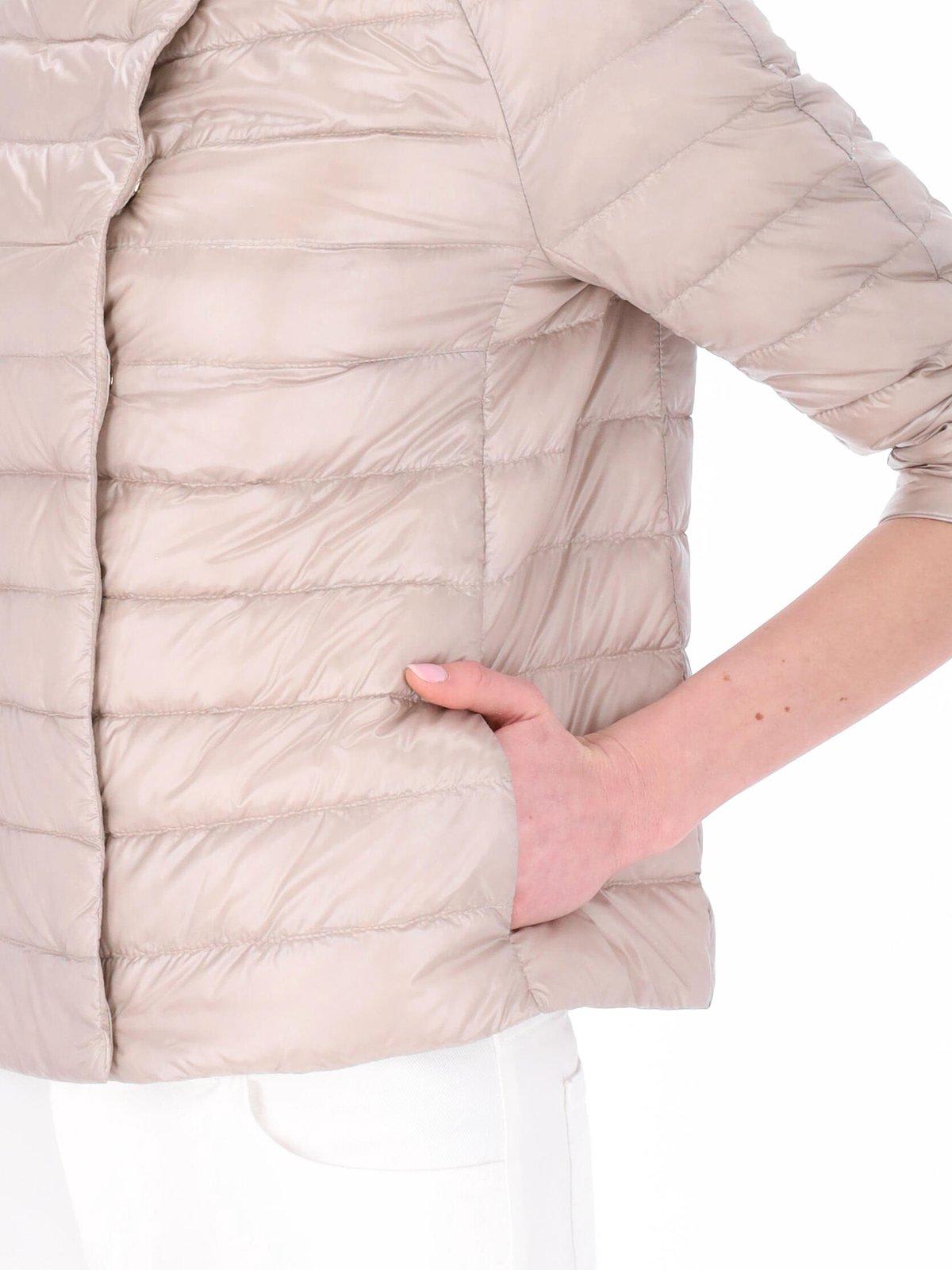 Shop Herno Cropped Sleeve Padded Jacket In Chantilly