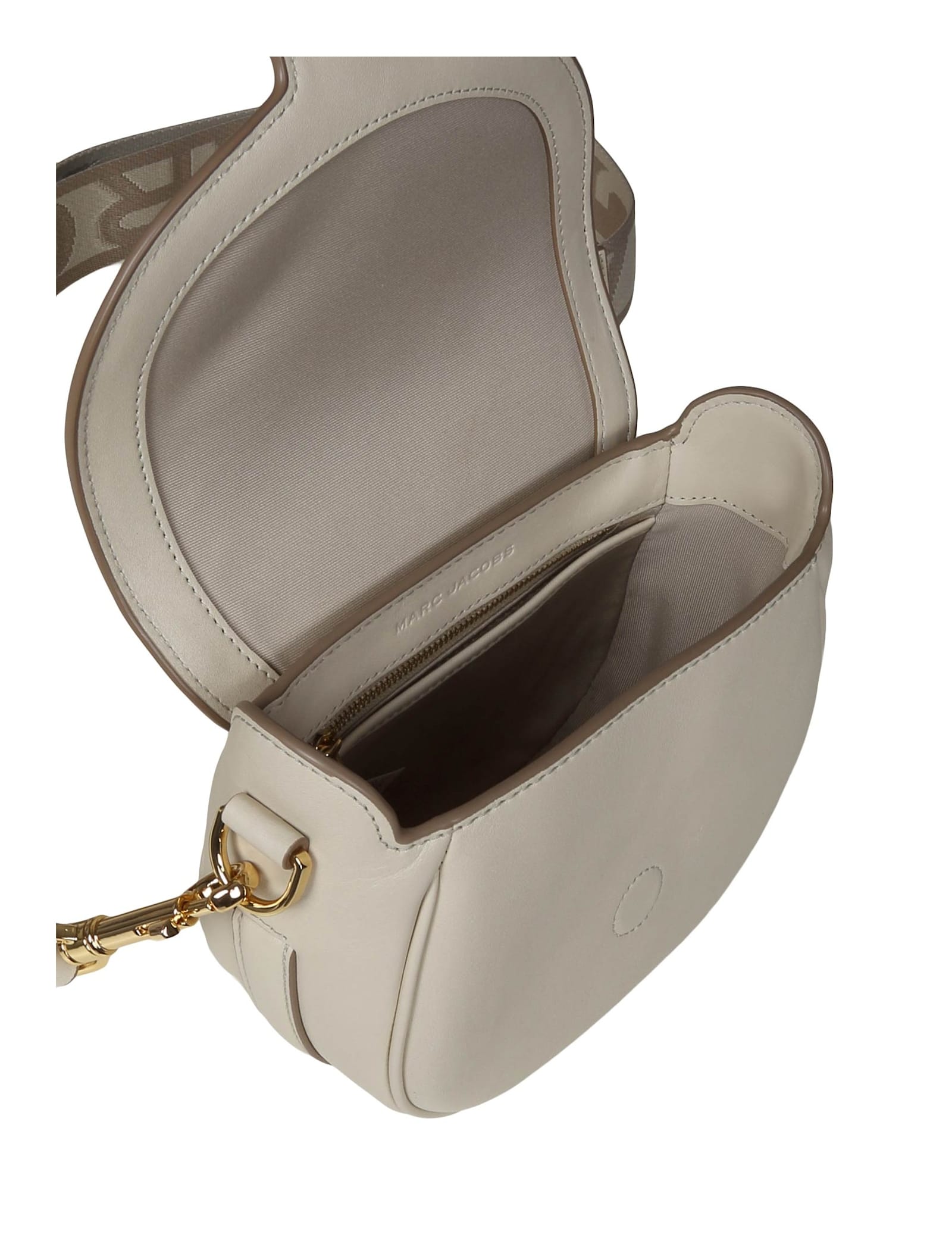 Shop Marc Jacobs Marc Jacob The Small Saddle Bag In White Leather In Cloud White