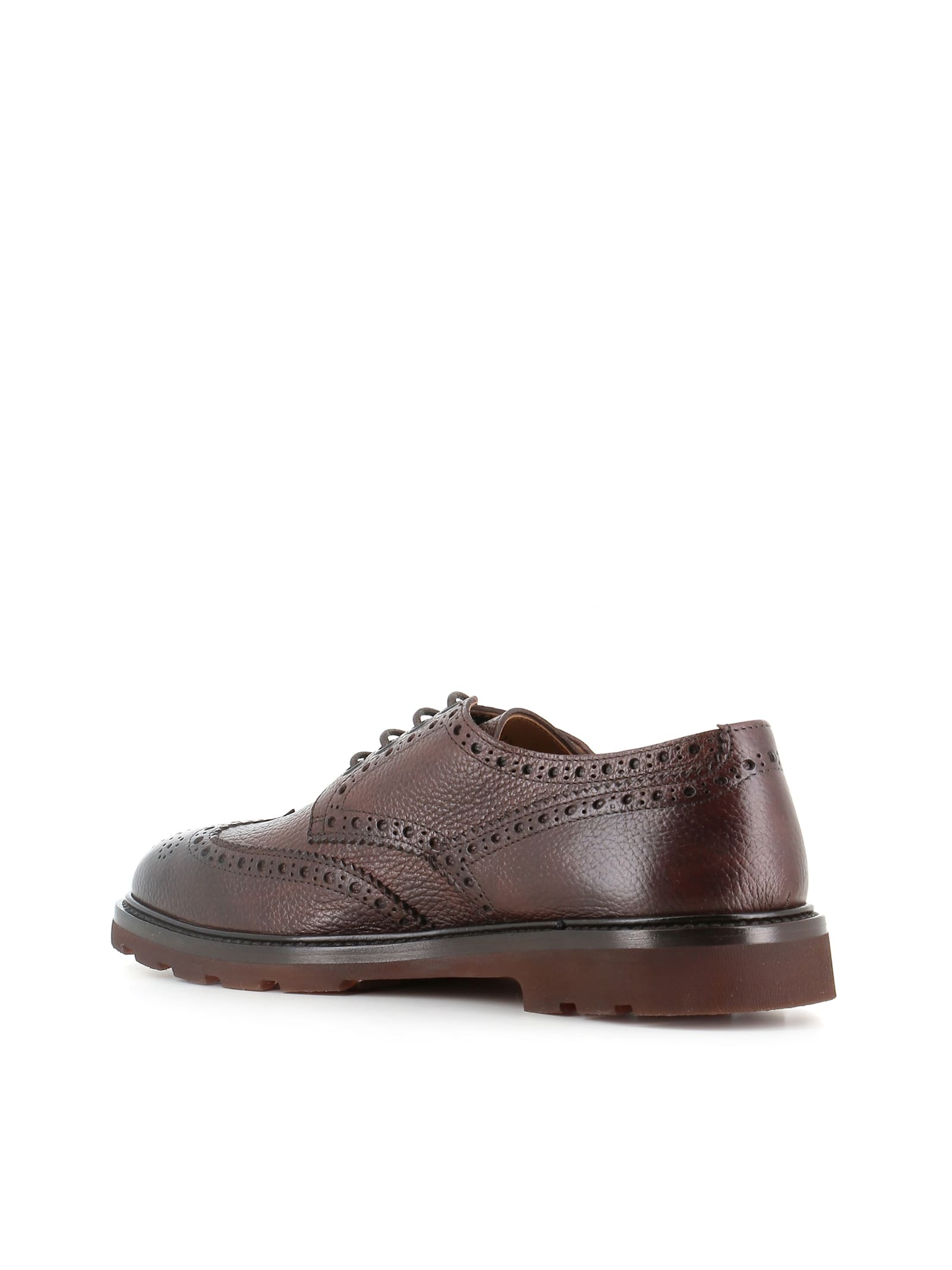 Henderson Baracco Brogue-detail Leather Derby Shoes In Brown