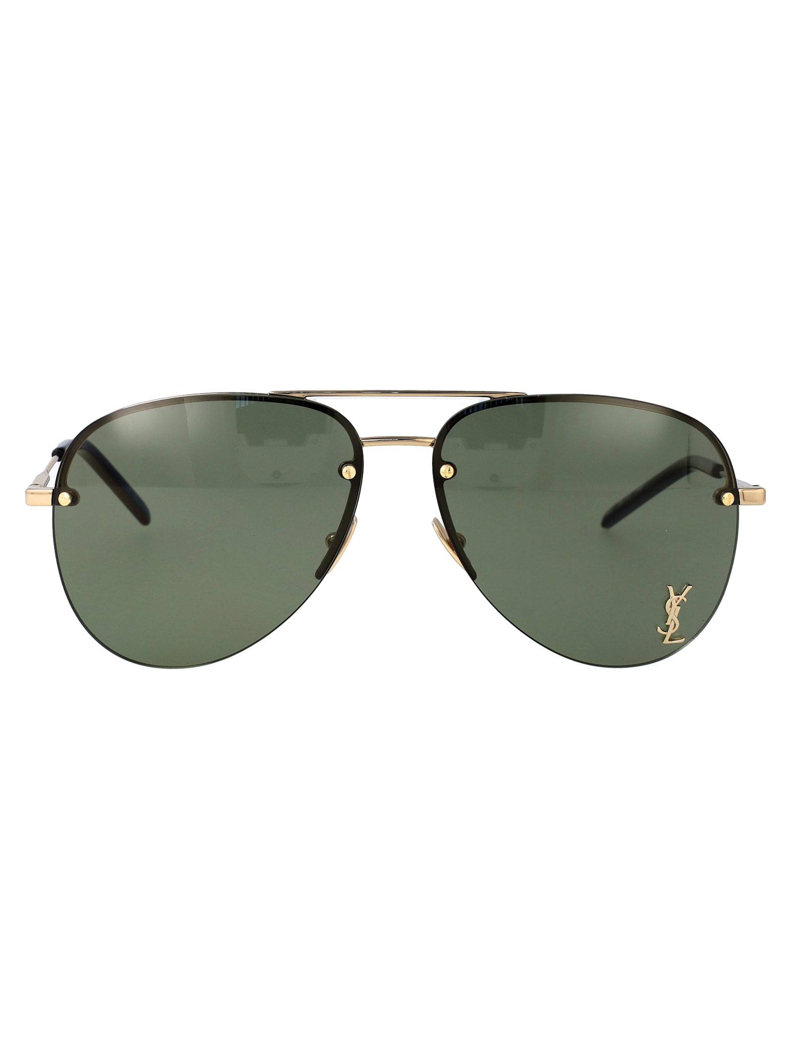 Saint Laurent Classic 11 M Sunglasses In Green