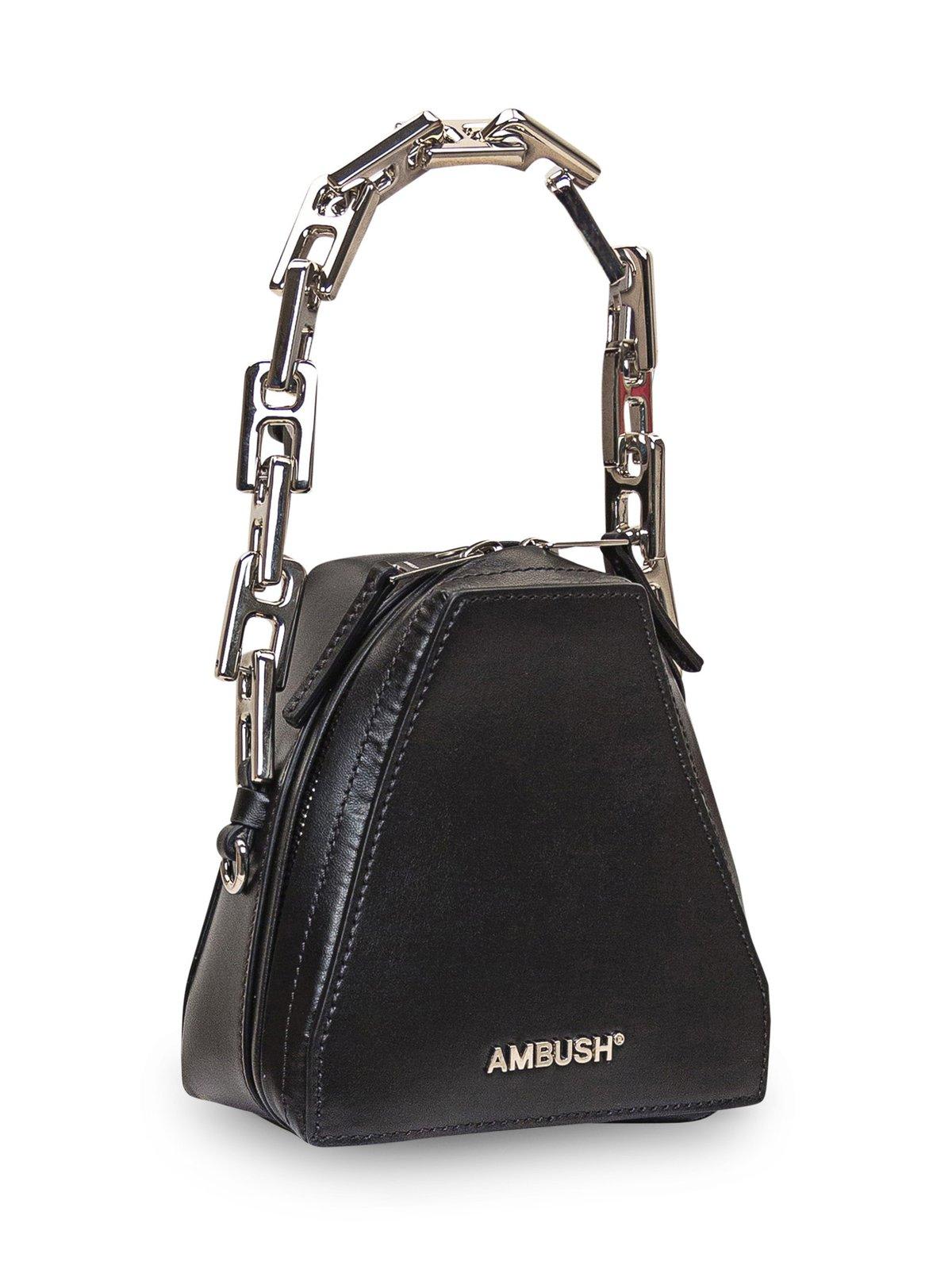 Shop Ambush Tri Logo Plaque Small Crossbody Bag In Black