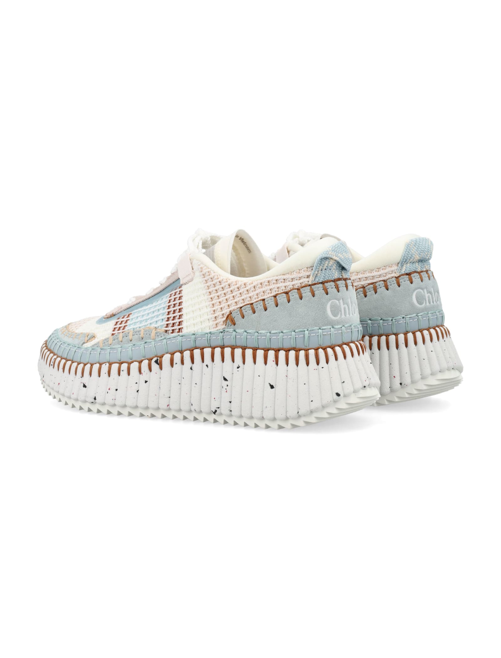 Shop Chloé Nama Woman Sneakers In Clear Blue