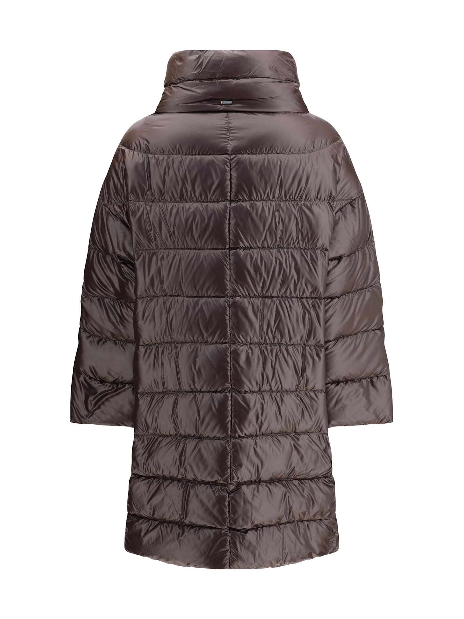Herno Long Quilted Padded Jacket In Brown
