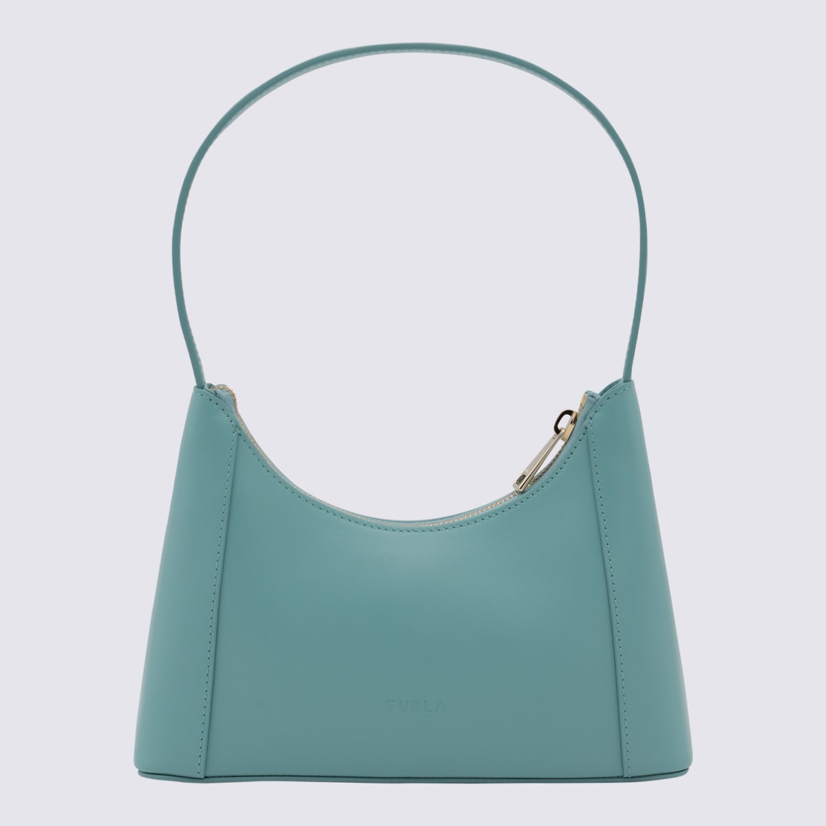Shop Furla Green Leathee Diamante Shoulder Bag In Verderame