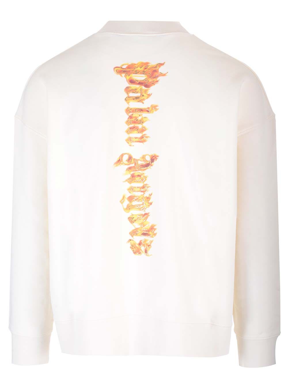 Shop Palm Angels Crewneck Sweatshirt In White