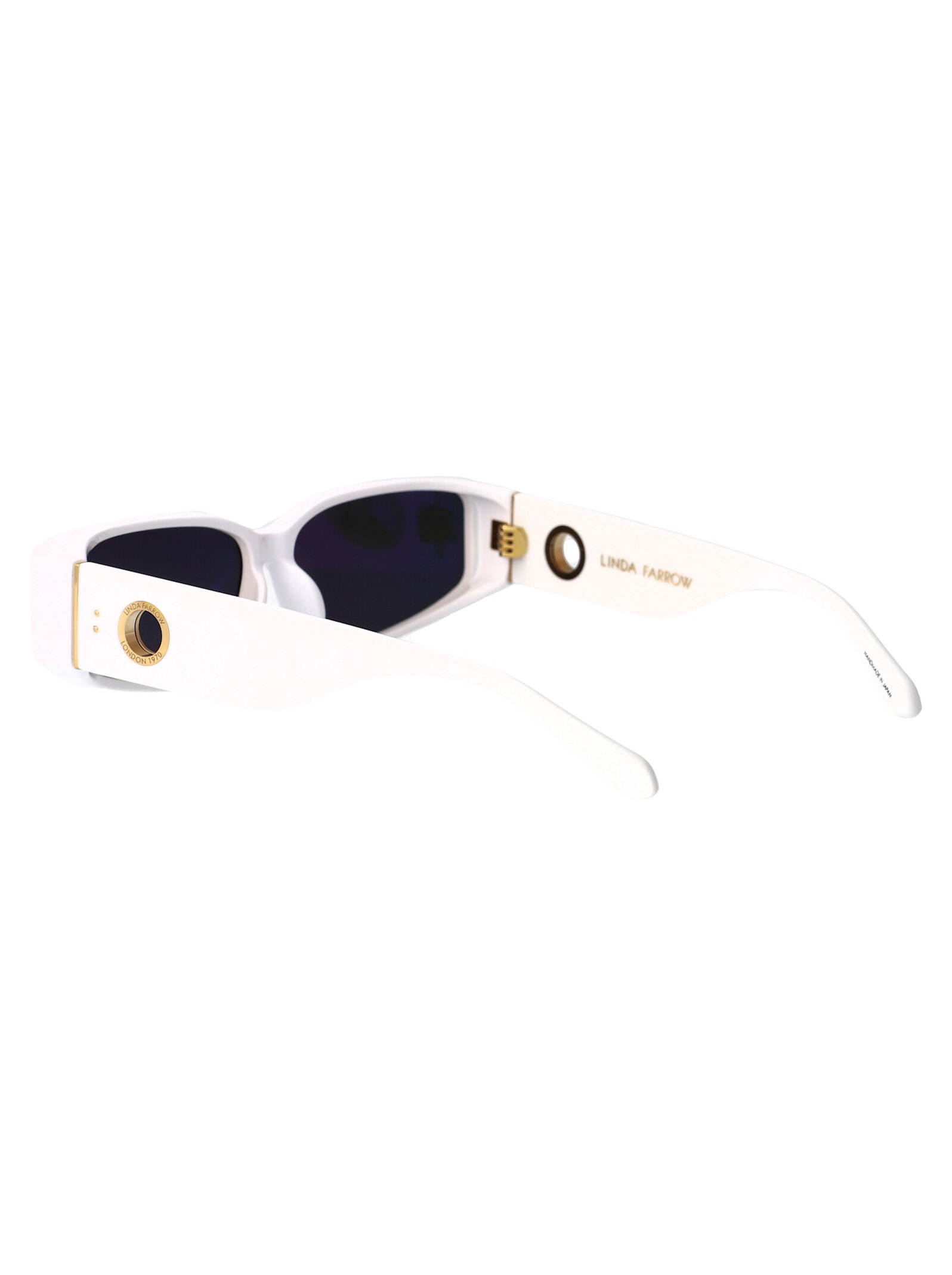 Linda Farrow Sunglasses Lfl1465 C2 Sun C2 In White/lightgold/grey