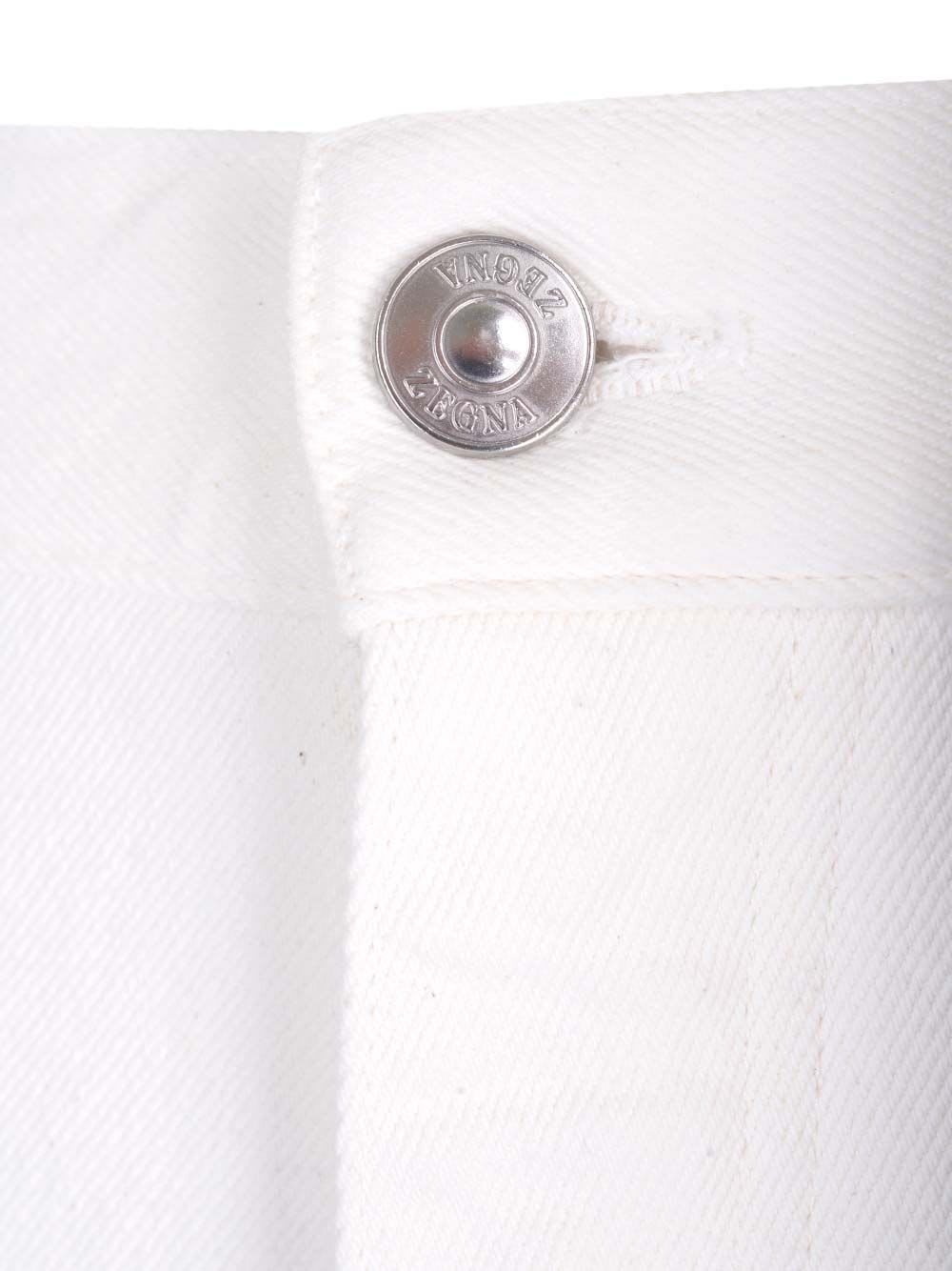 Shop Zegna 5 Pocket Jeans In White