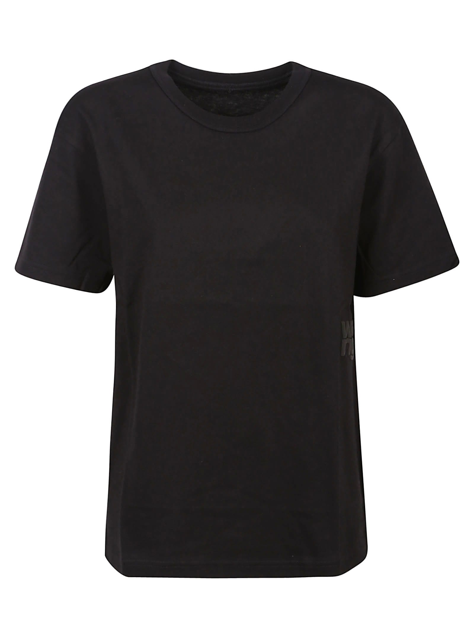 Shop Alexander Wang T Puff Logo Bound Neck Essential T-shirt In Black