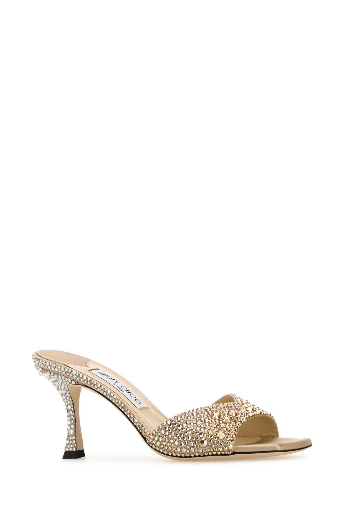 Jimmy Choo Women's Embellished Satin Skye Mules In Goldcrystal