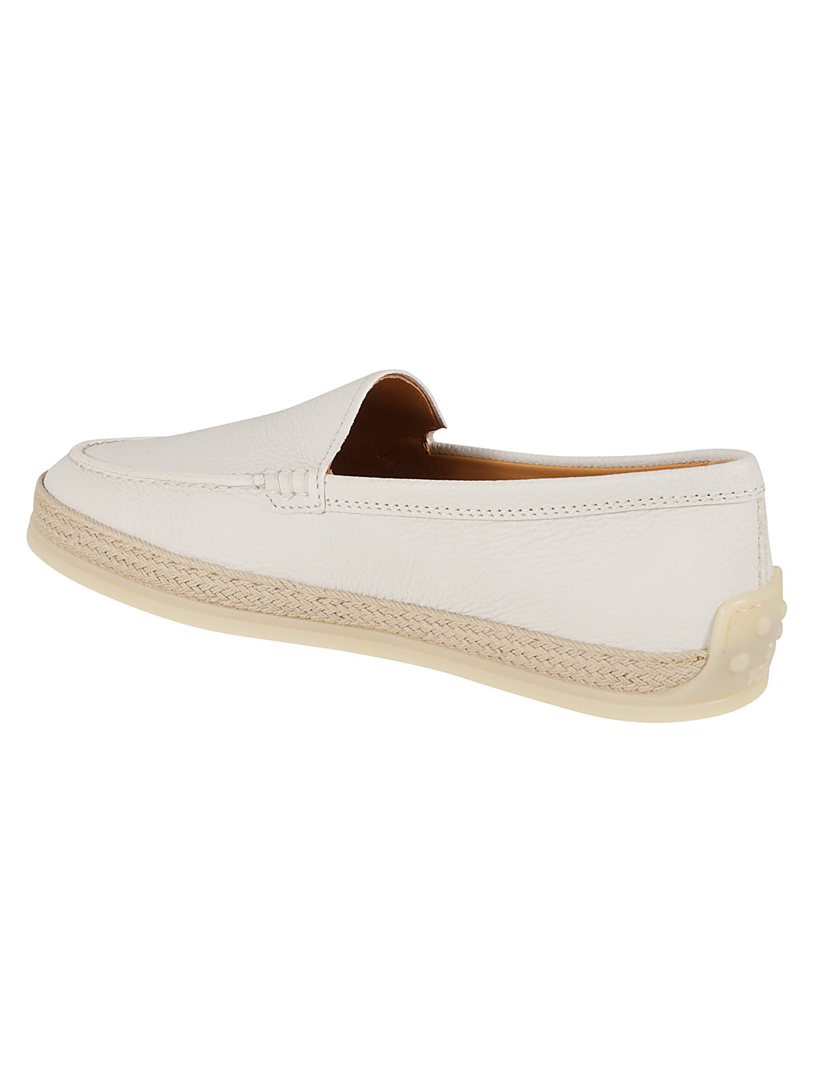 Tod's Women's Leather Moccasins With Outsol Loafer In White
