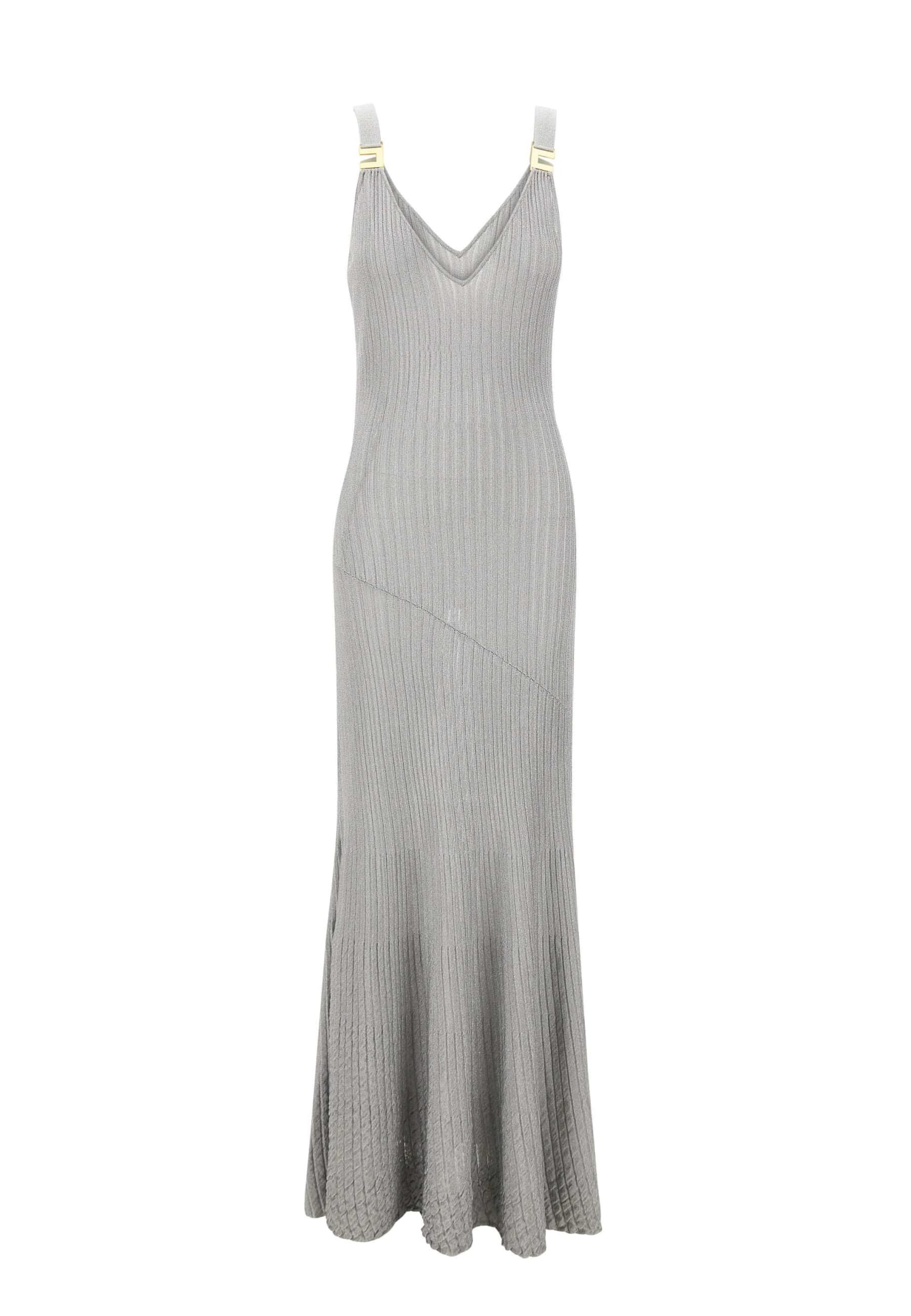 Shop Elisabetta Franchi Red Carpet Dress In Silver