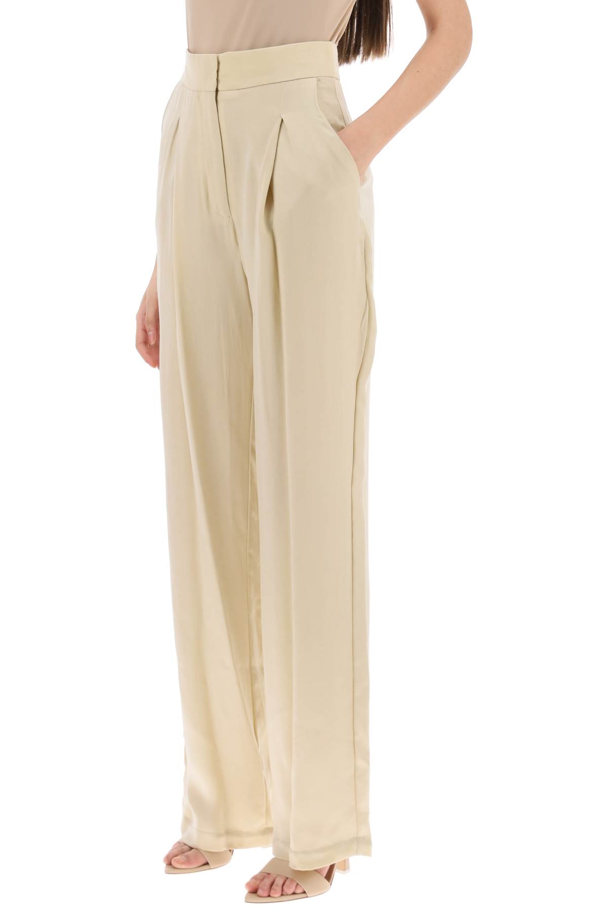 Shop Mvp Wardrobe Carmel Pants With Straight Leg In Nude (beige)