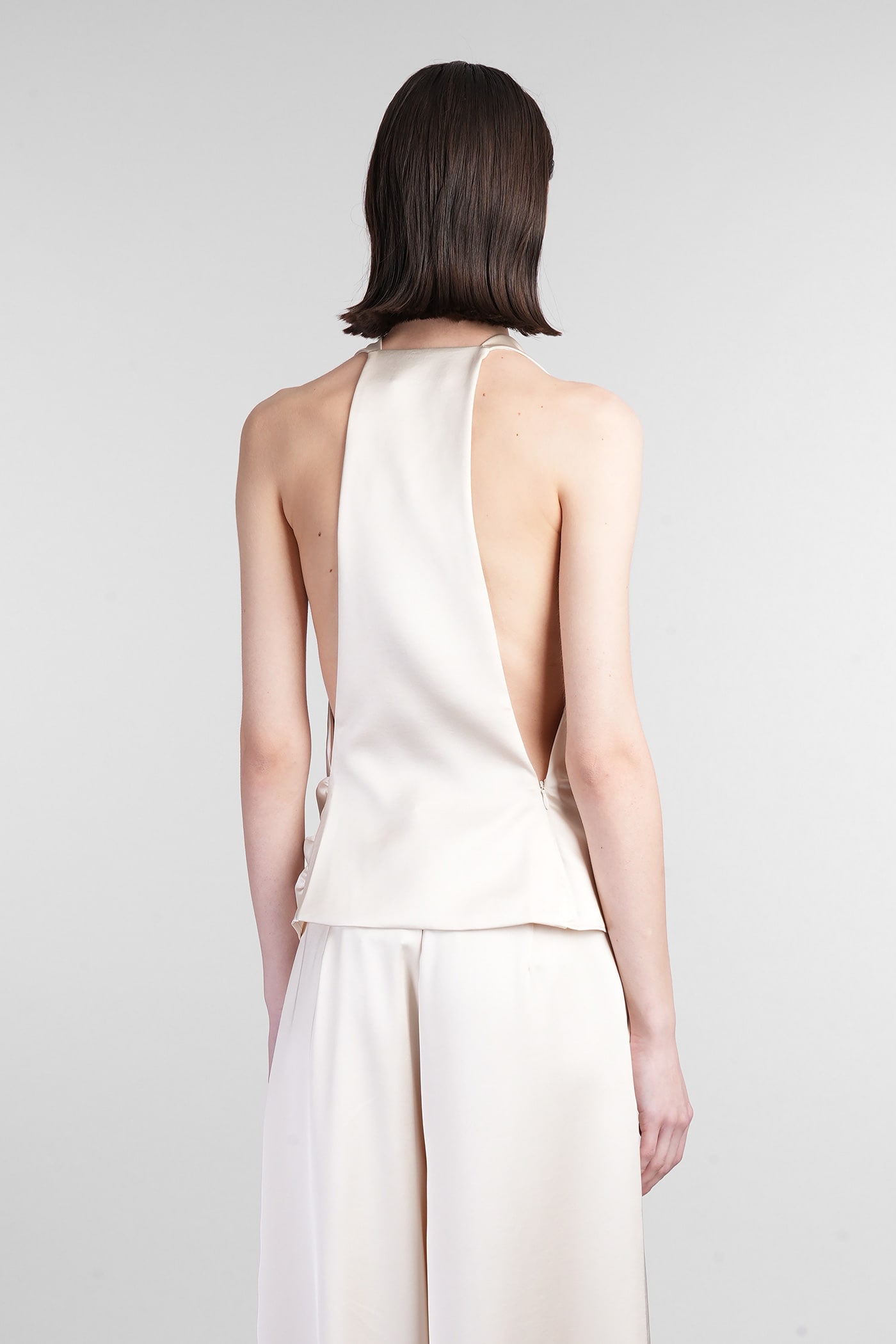 The Andamane Verushka Top Topwear In Beige Polyester In Beige