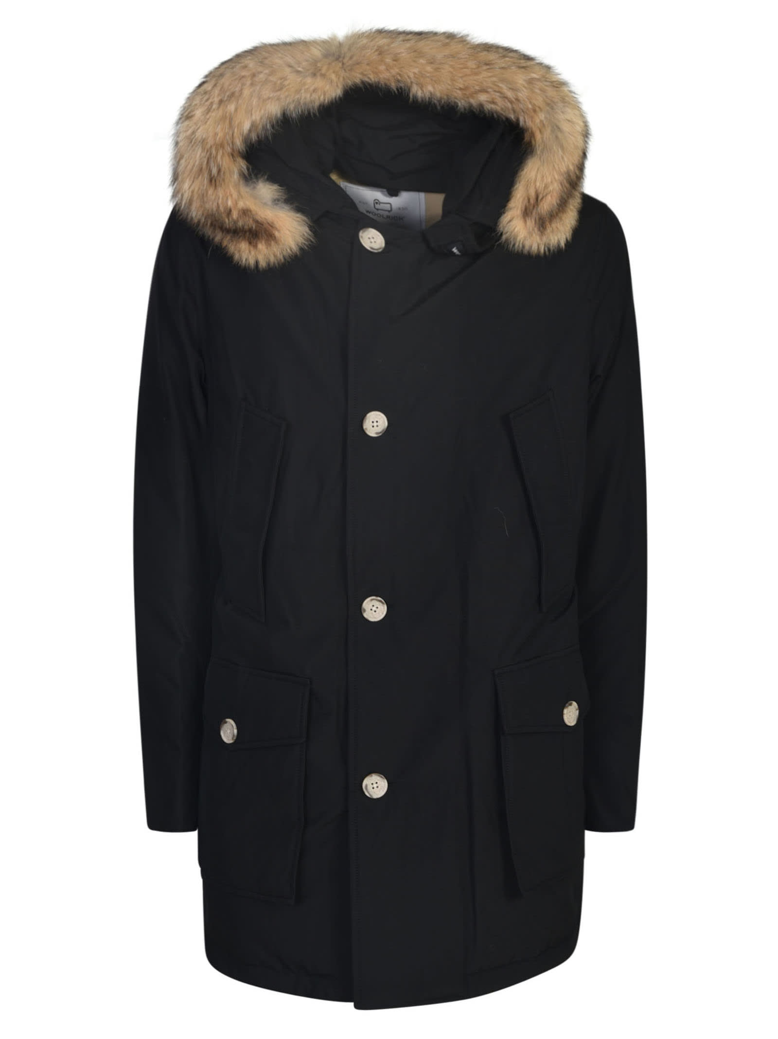 Shop Woolrich Fur Detailed Parka In Black