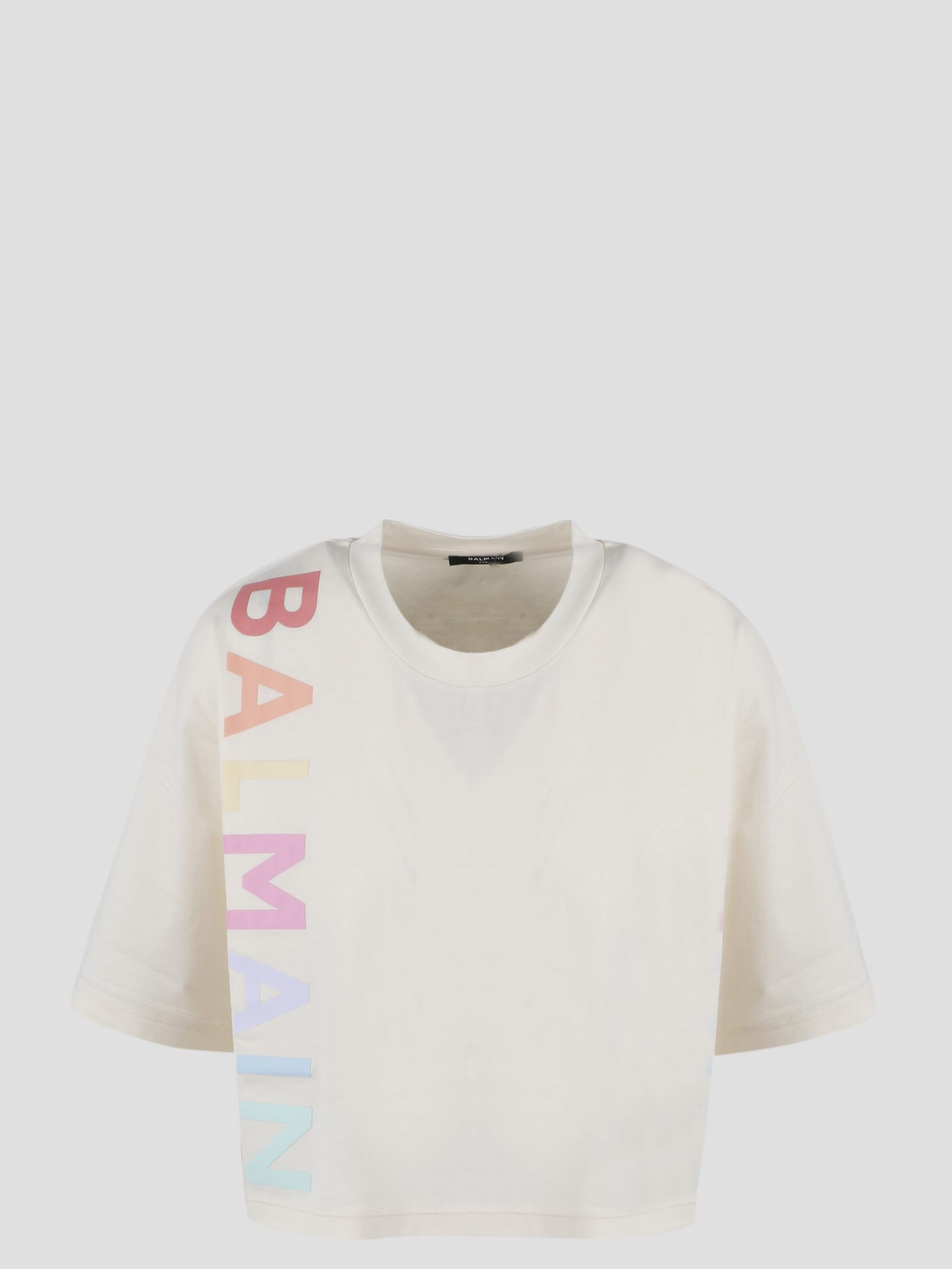 Balmain Cropped Logo T-shirt