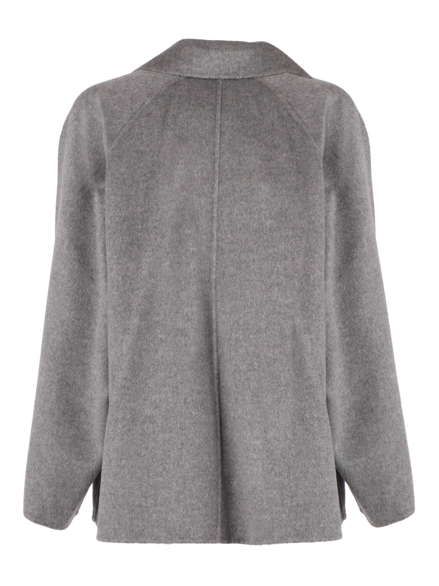 Max Mara Guinea Short Coat In Cashmere And Wool In Gray