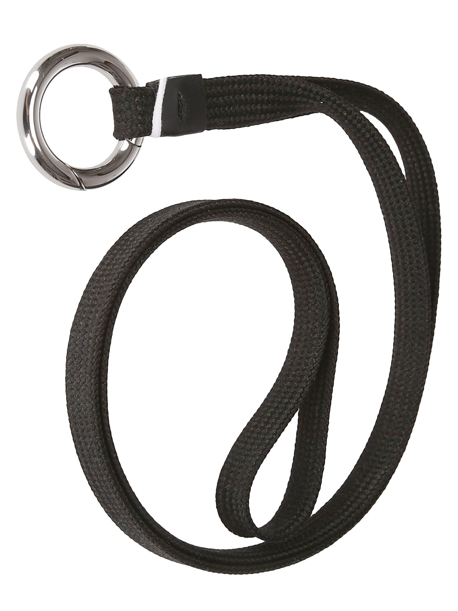Shop Maison Margiela Tag Key Ring With Lace In Black