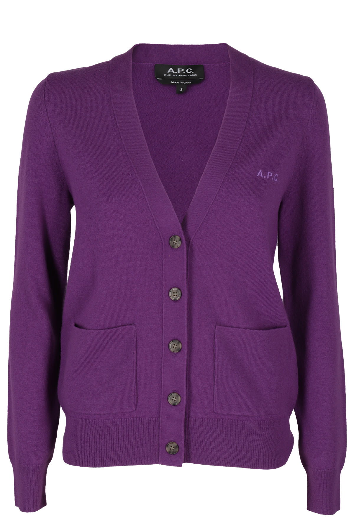 Apc A.p.c. Louisa Cardigan In Haa Viola