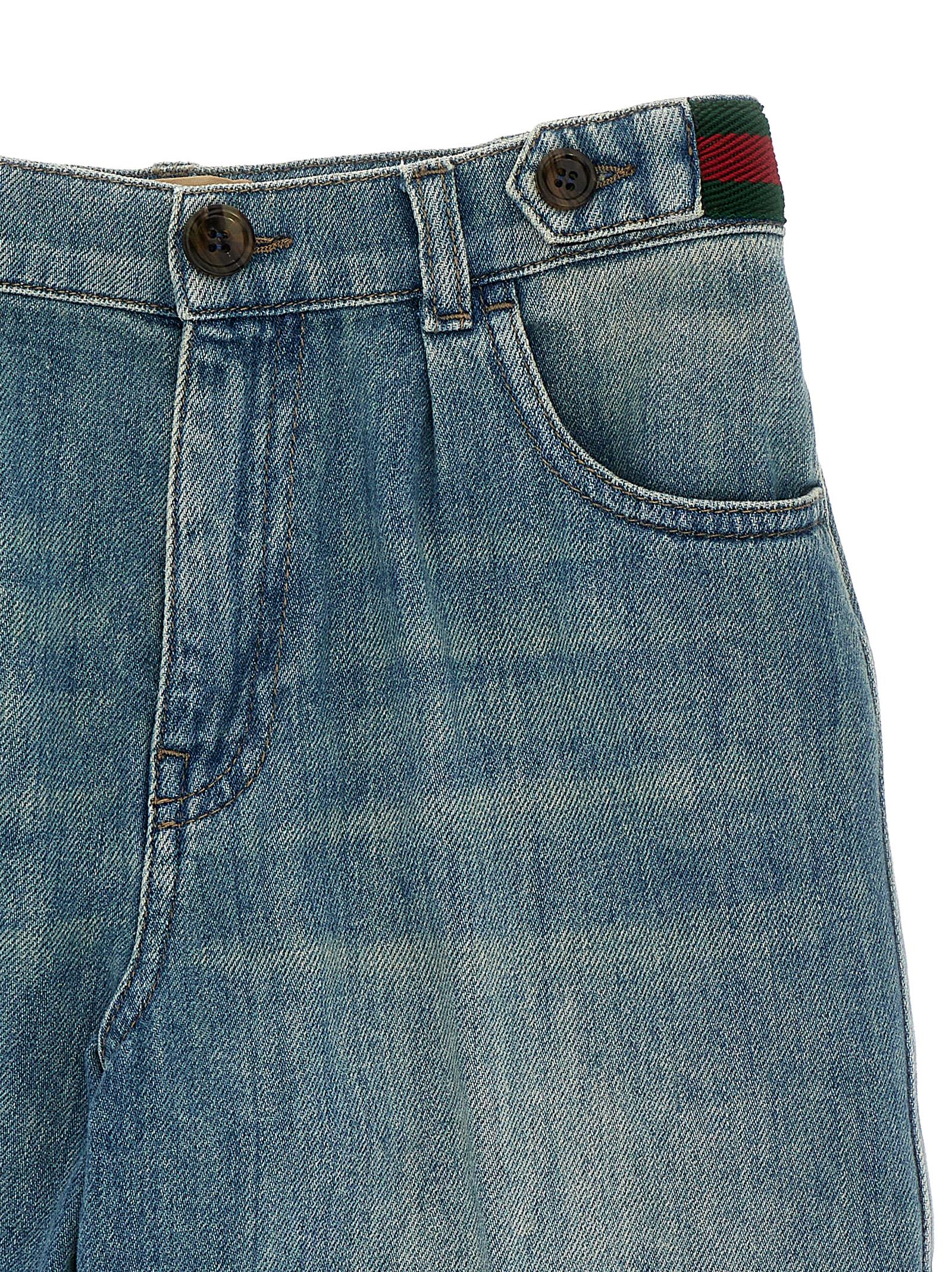 Shop Gucci Web Bermuda Shorts In Blue