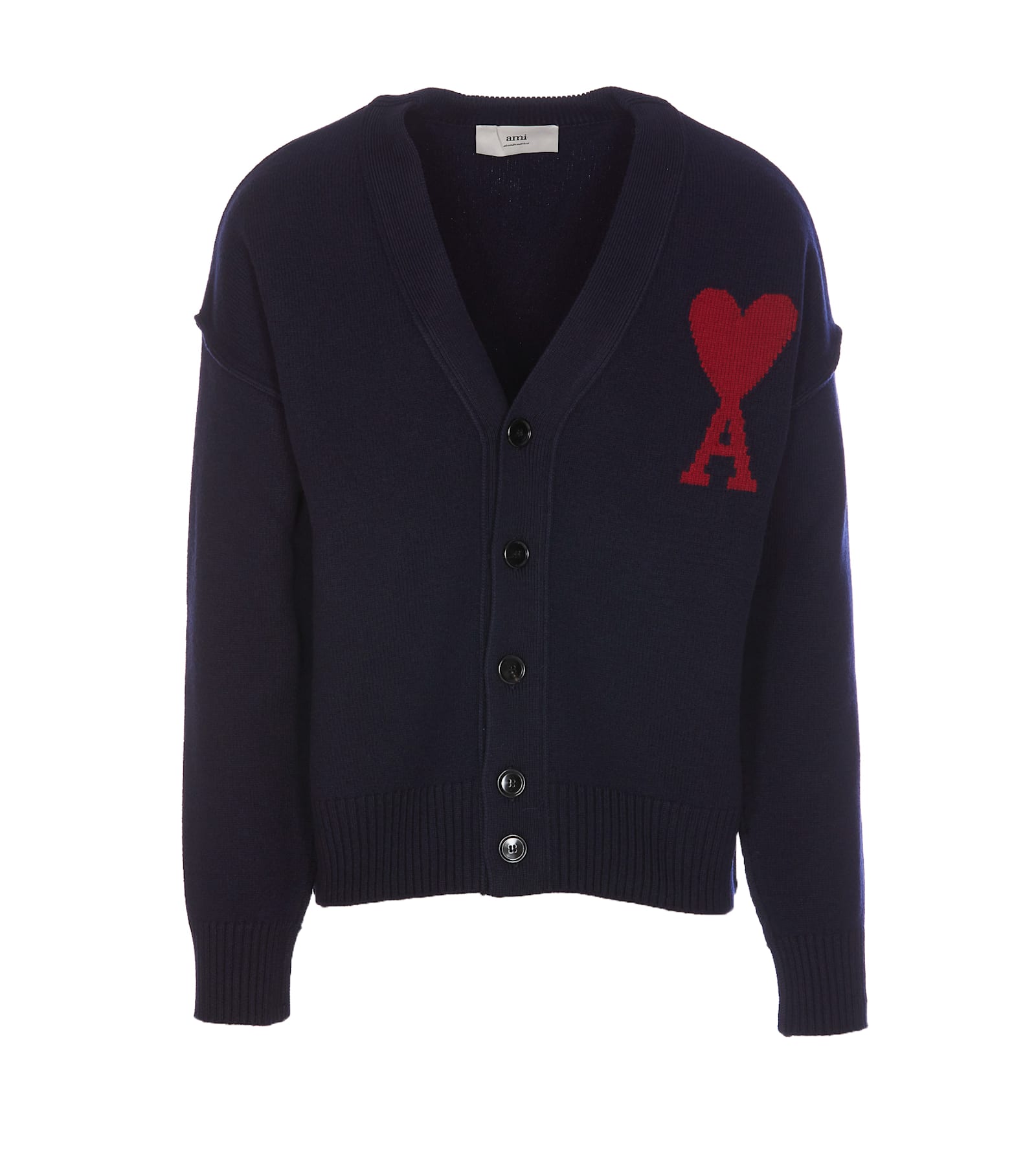 Ami Alexandre Mattiussi Ami De Coeur Cardigan In Blue