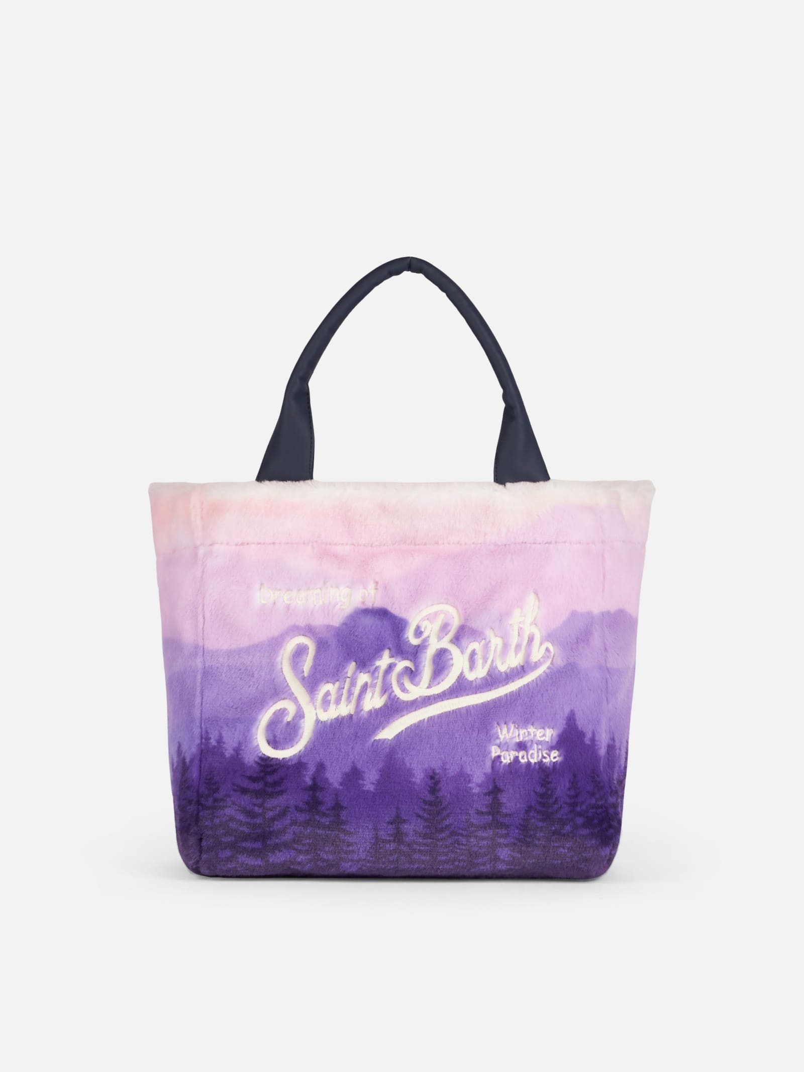 Furry Soft Colette Handbag With Postcard Jacquard