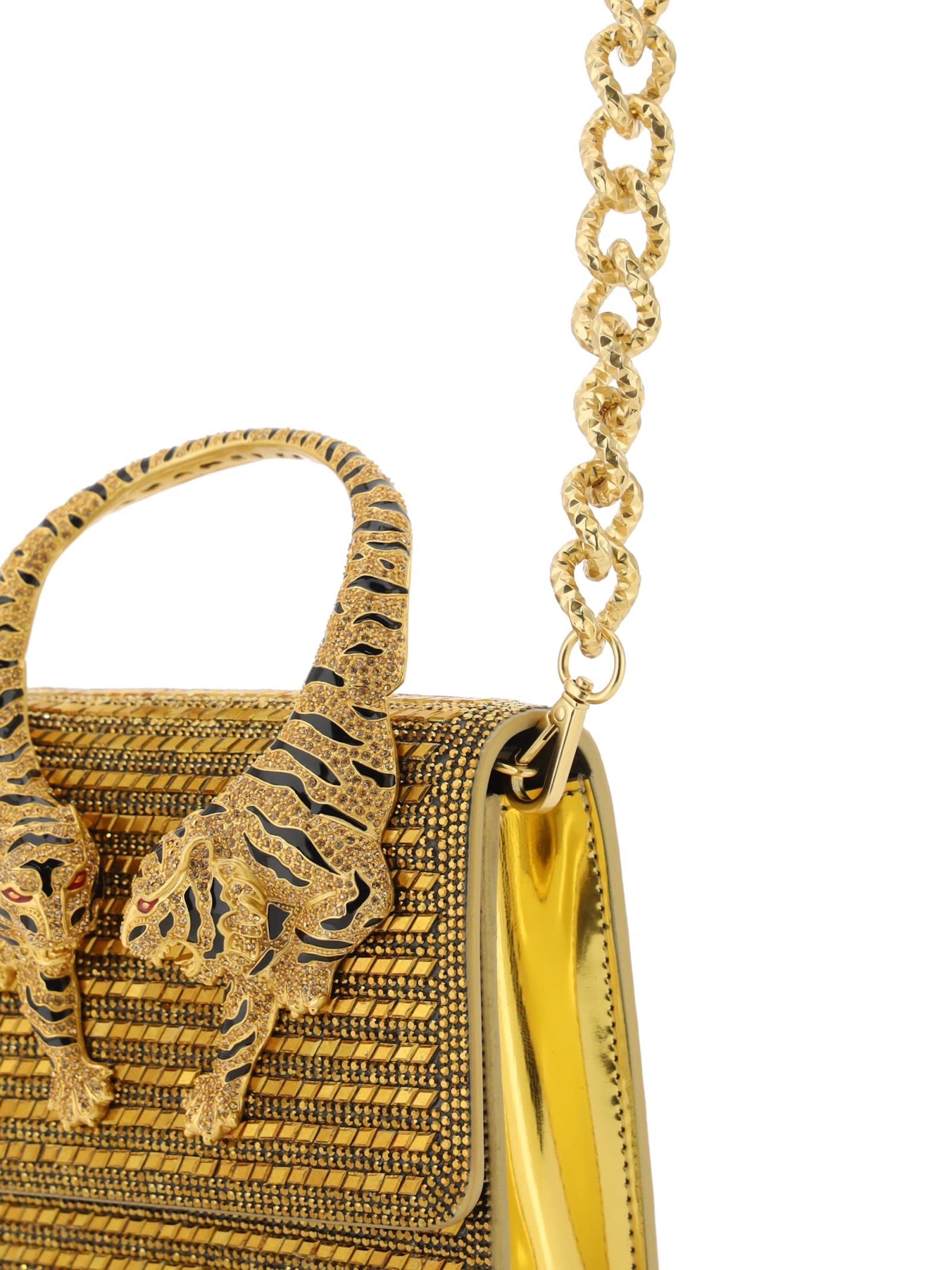 Shop Roberto Cavalli Handbag In Oro Vecchio