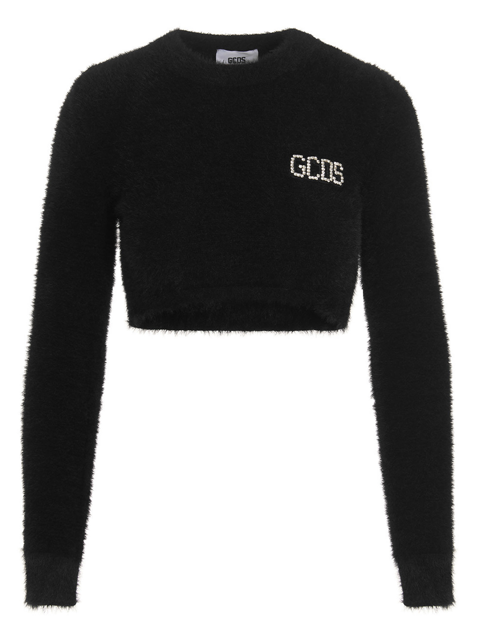 GCDS Sequin Logo Cropped Sweater