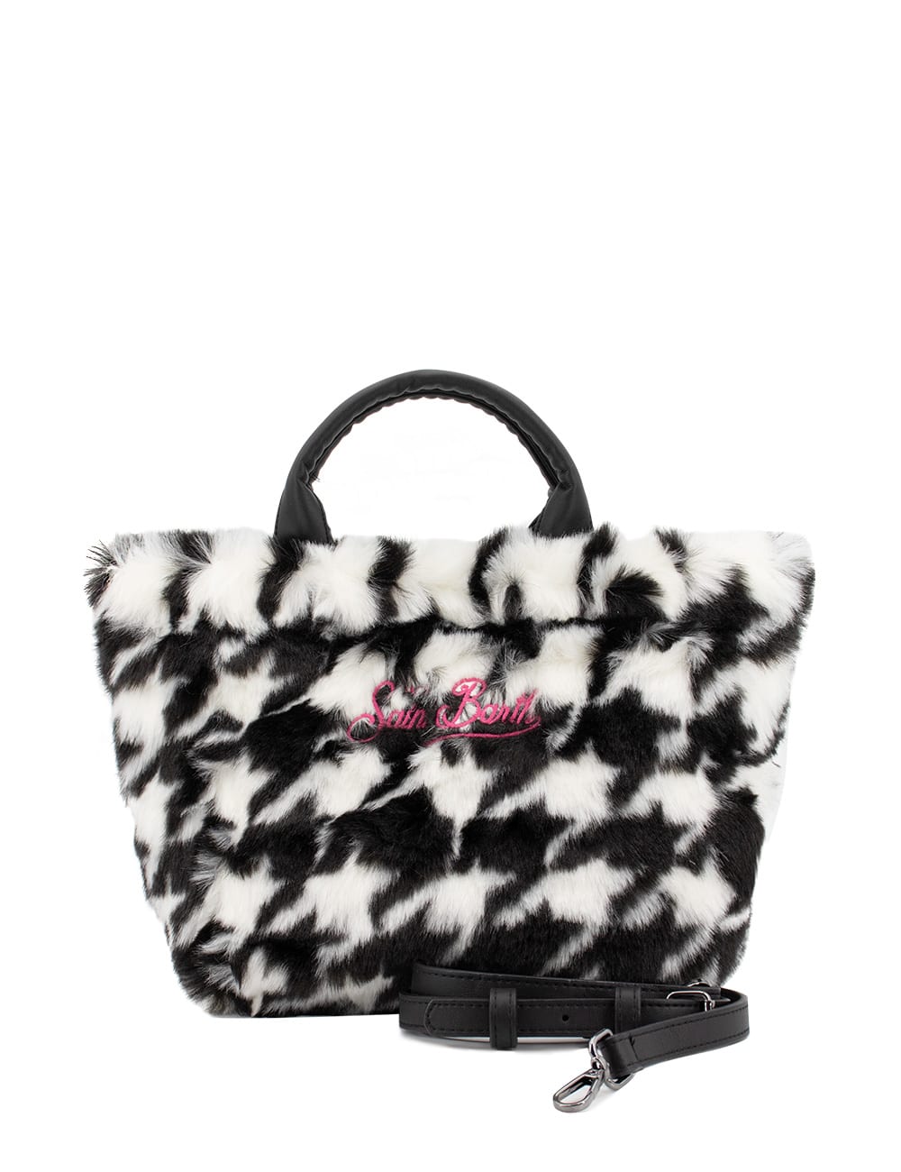 Shop Mc2 Saint Barth Bag In Fur Pied De Poule 0077 Emb
